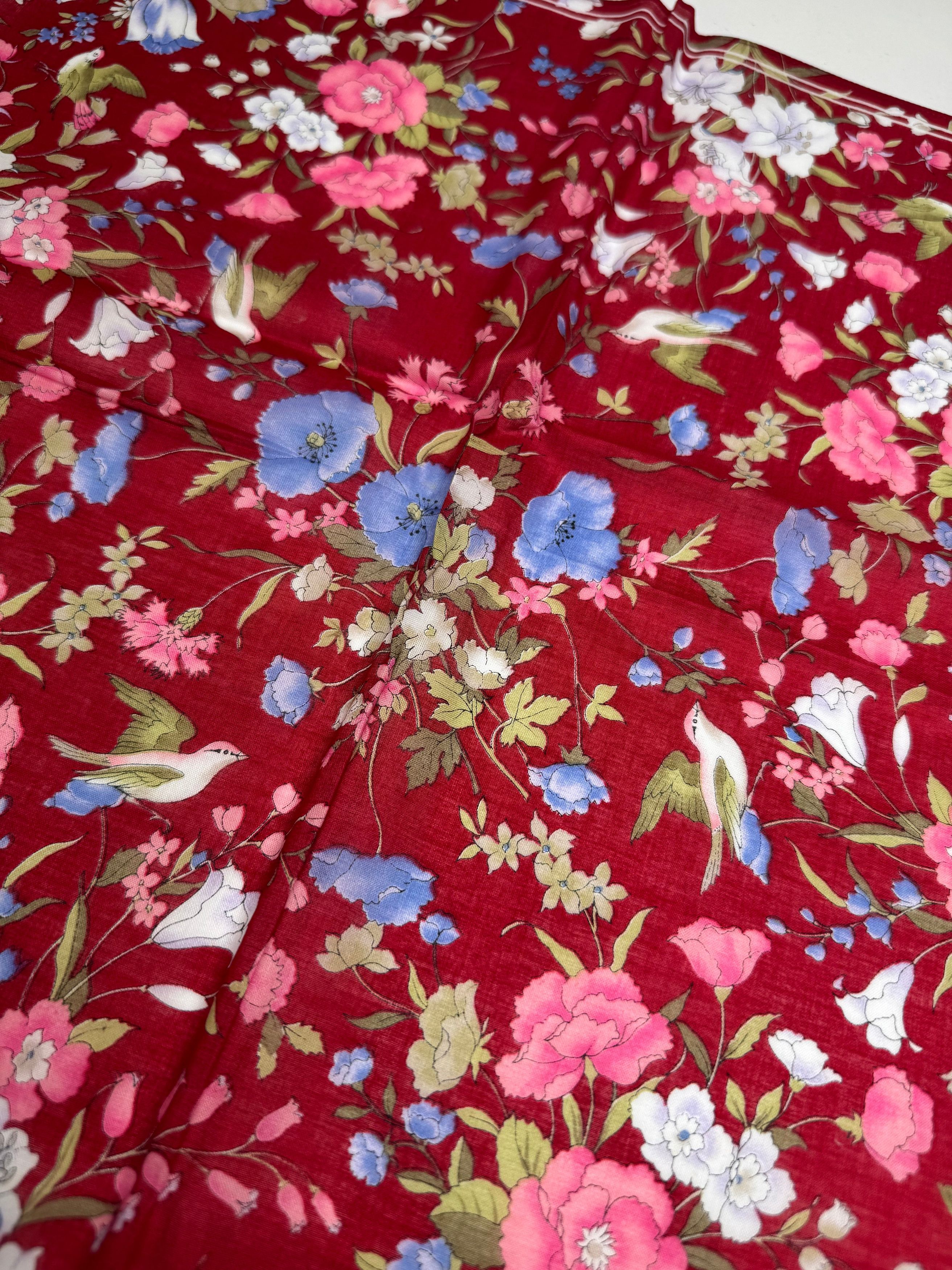 Gucci Vintage Floral Scarf Red New With Box Size ONE SIZE - 5 Thumbnail