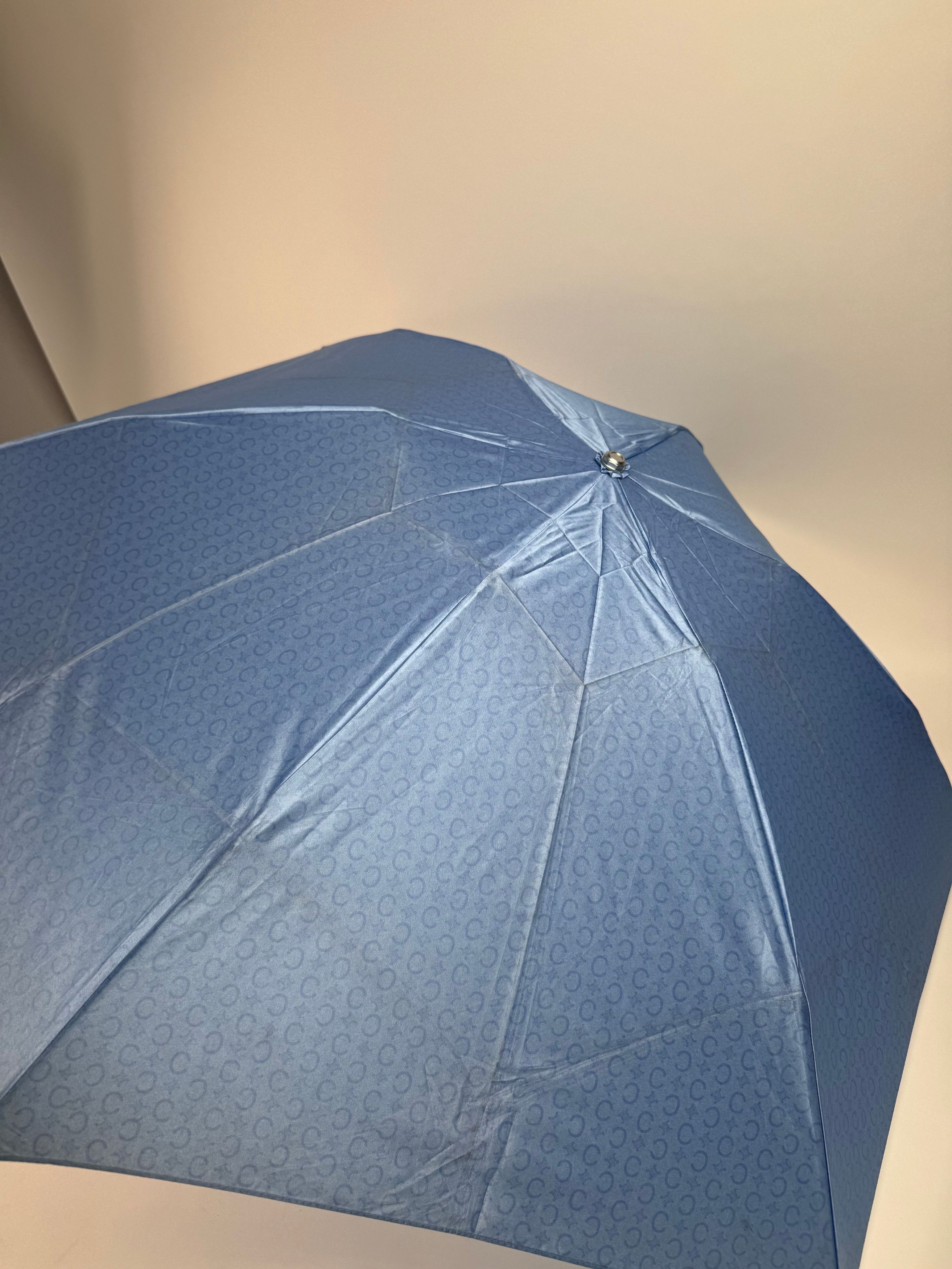 Celine Vintage Paris Monogram Polyester Umbrella Blue Size ONE SIZE - 7 Thumbnail
