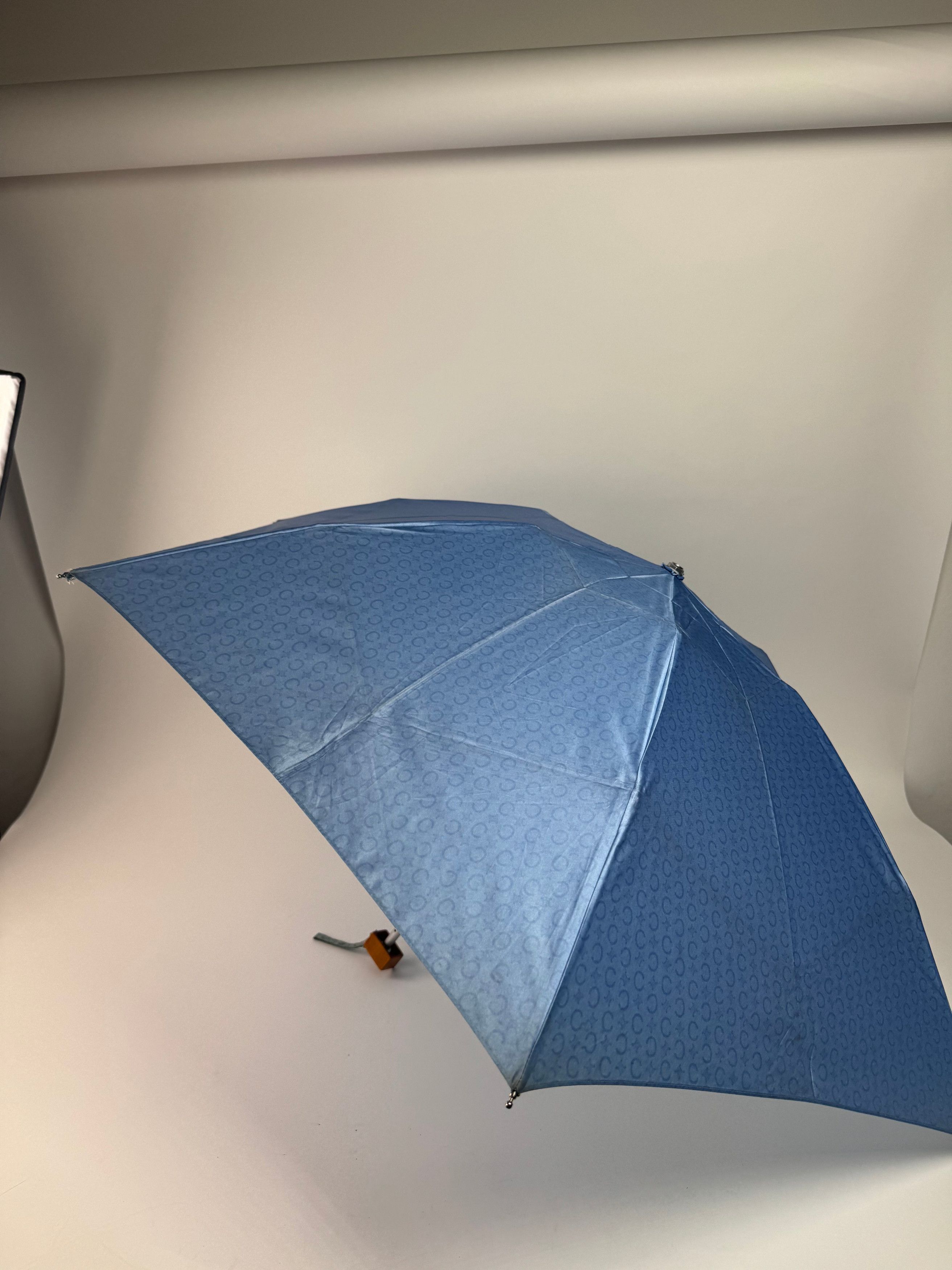 Celine Vintage Paris Monogram Polyester Umbrella Blue Size ONE SIZE - 2 Thumbnail