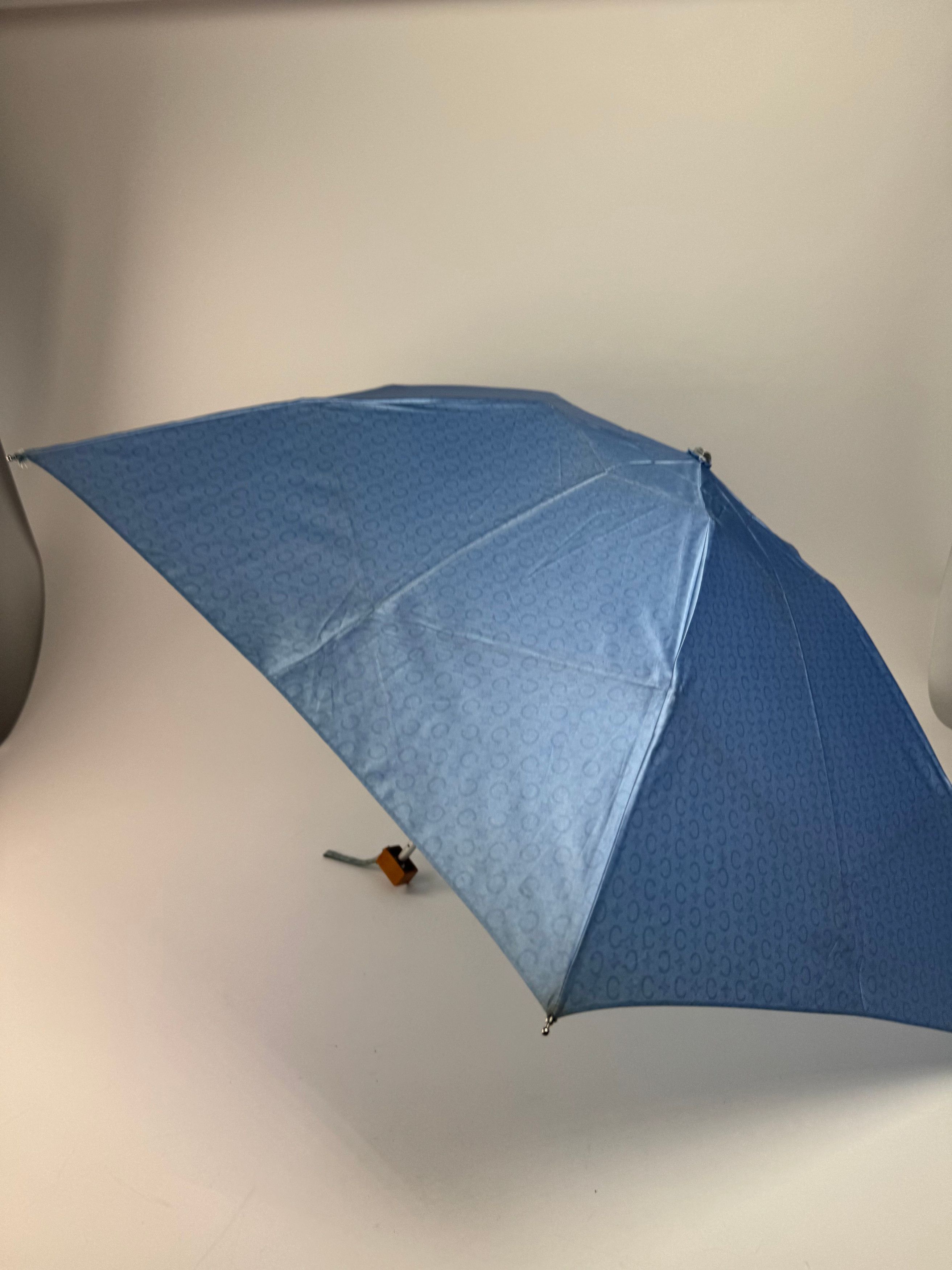 Celine Vintage Paris Monogram Polyester Umbrella Blue Size ONE SIZE - 6 Thumbnail