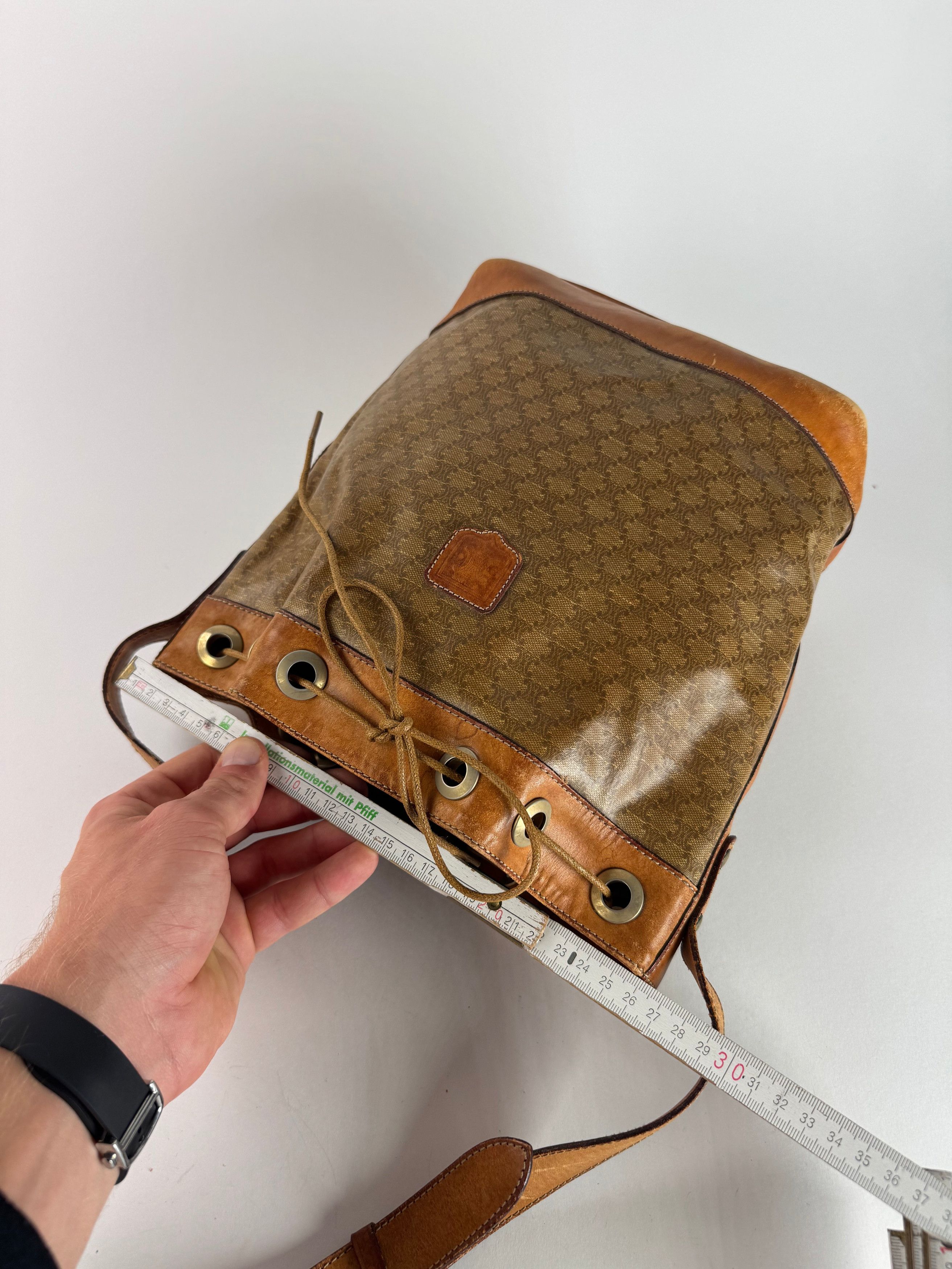 Celine Vintage Monogram SAC Seau Patent Leather Bucket Bag Brown Size ONE SIZE - 9 Thumbnail