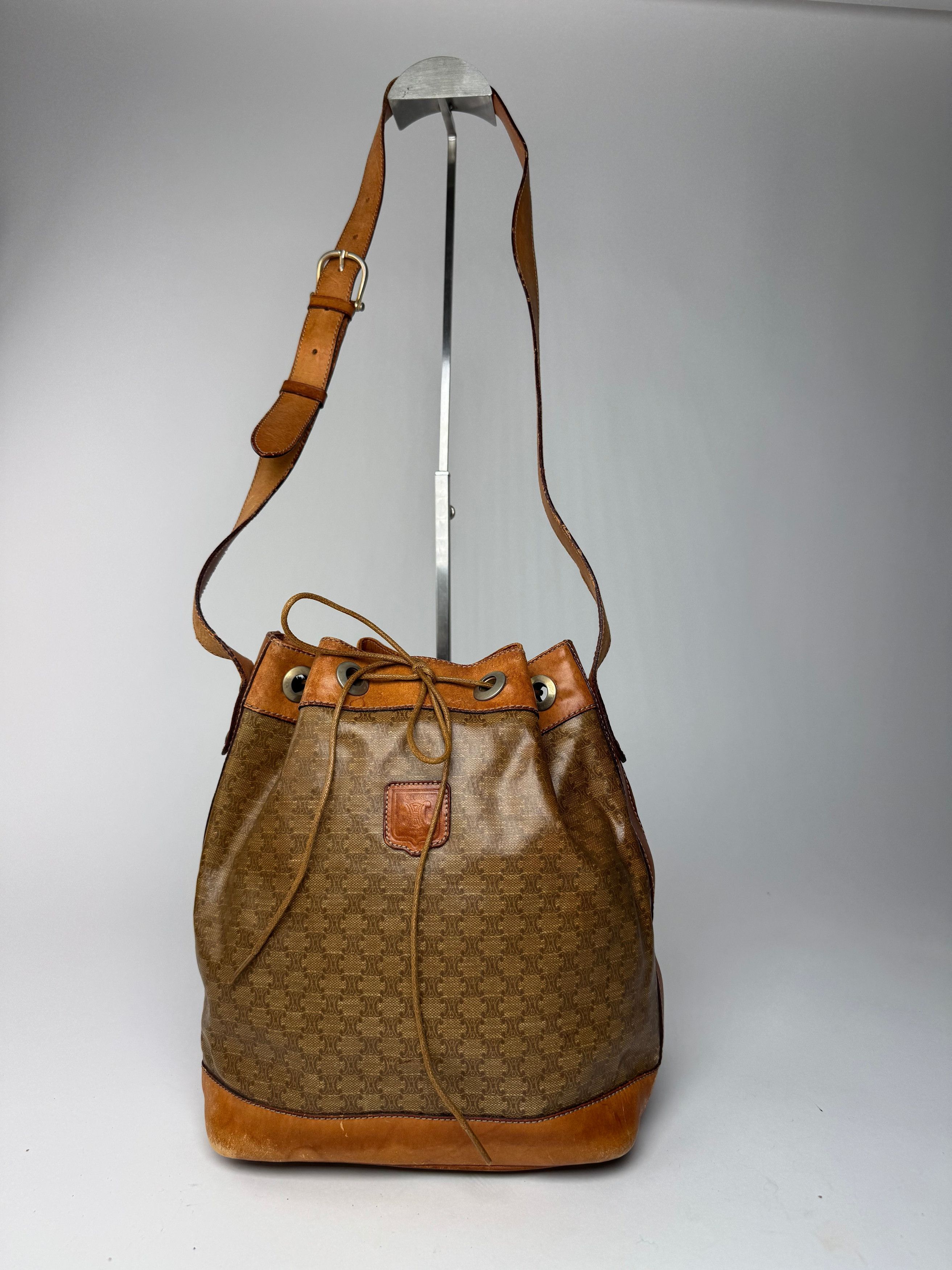 Celine Vintage Monogram SAC Seau Patent Leather Bucket Bag Brown Size ONE SIZE - 12 Thumbnail
