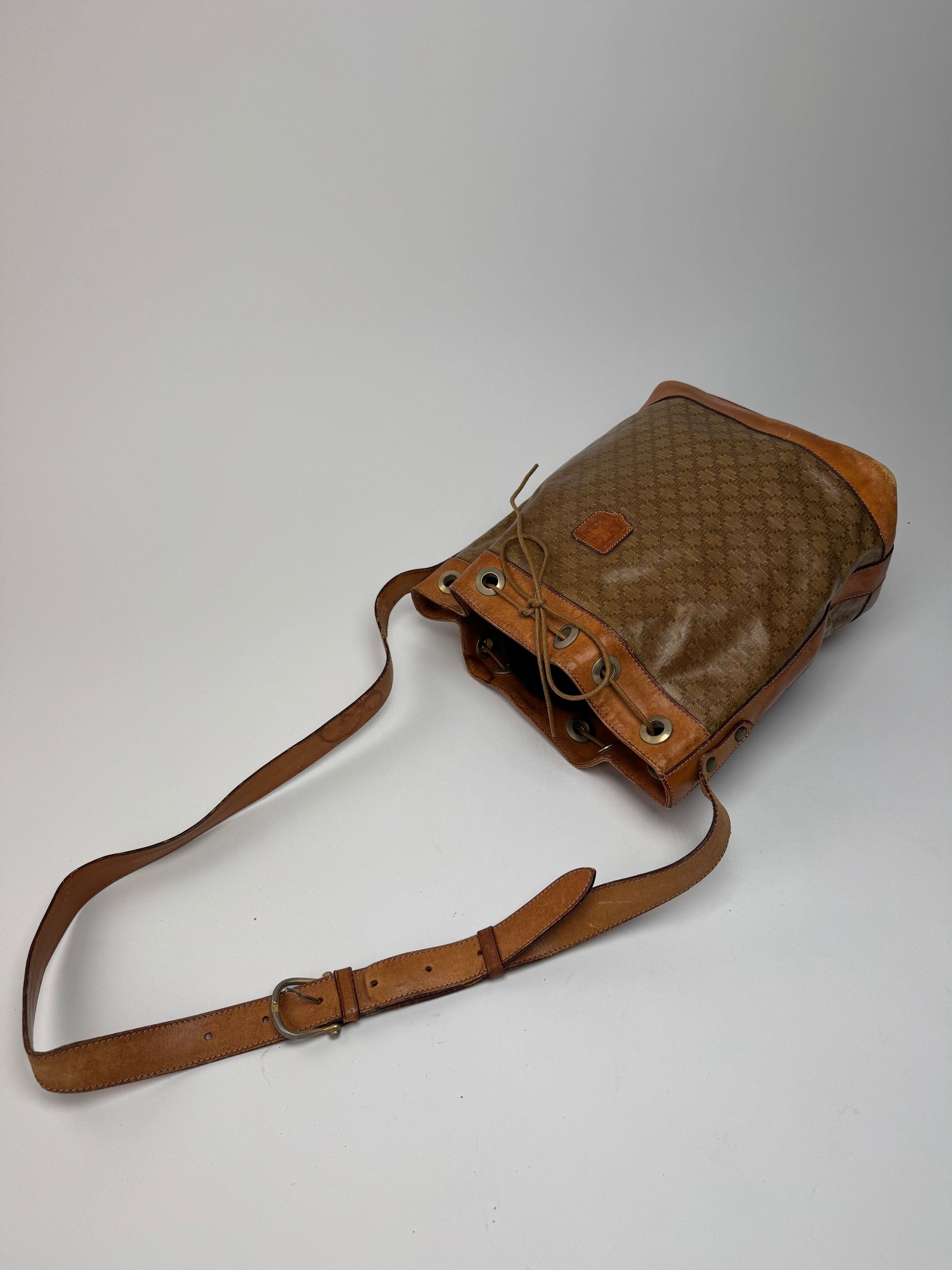 Celine Vintage Monogram SAC Seau Patent Leather Bucket Bag Brown Size ONE SIZE - 8 Thumbnail