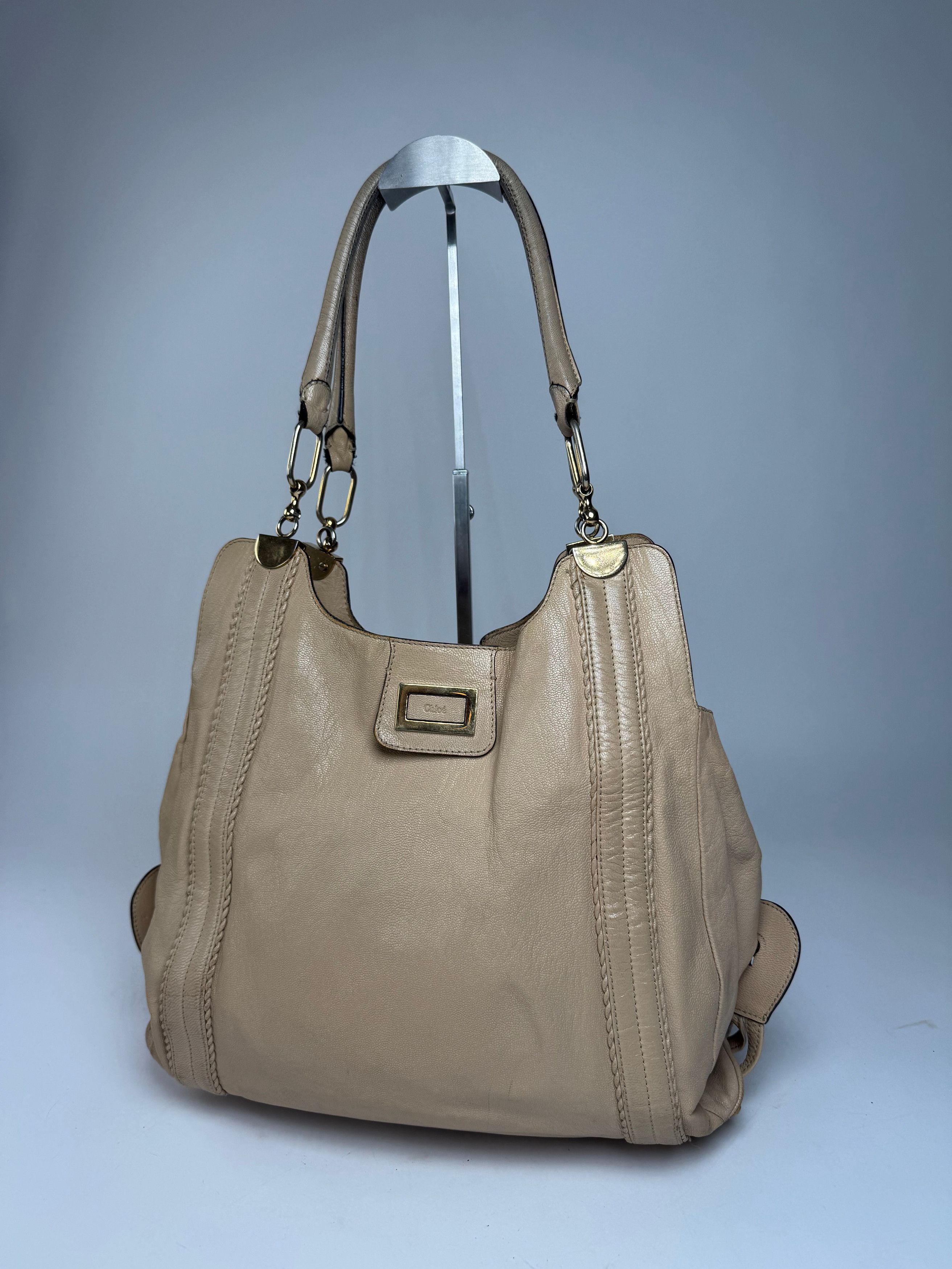 Chloe Vintage Leather Handbag Tote bag Beige Size ONE SIZE - 12 Thumbnail