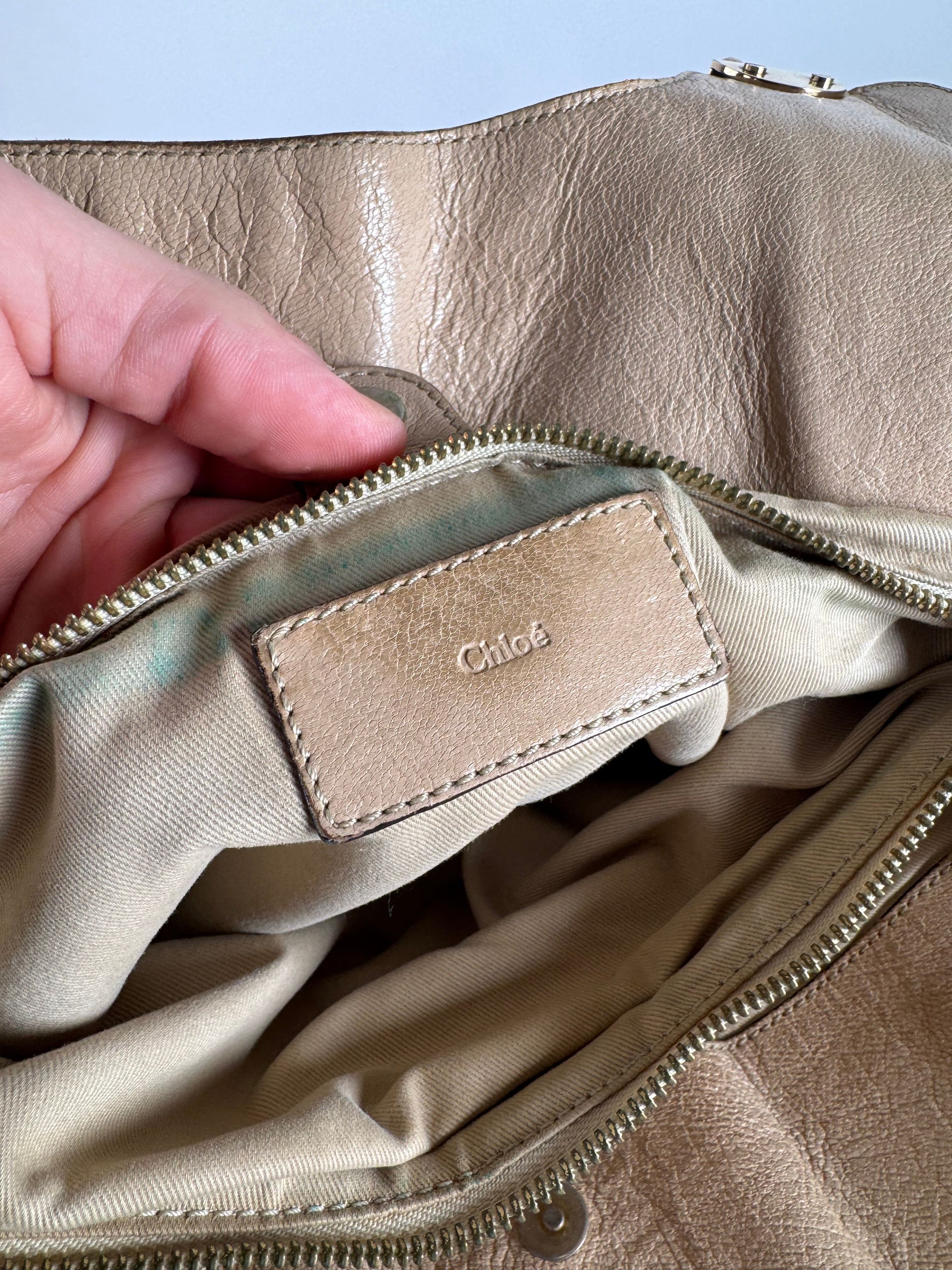 Chloe Vintage Leather Handbag Tote bag Beige Size ONE SIZE - 4 Thumbnail