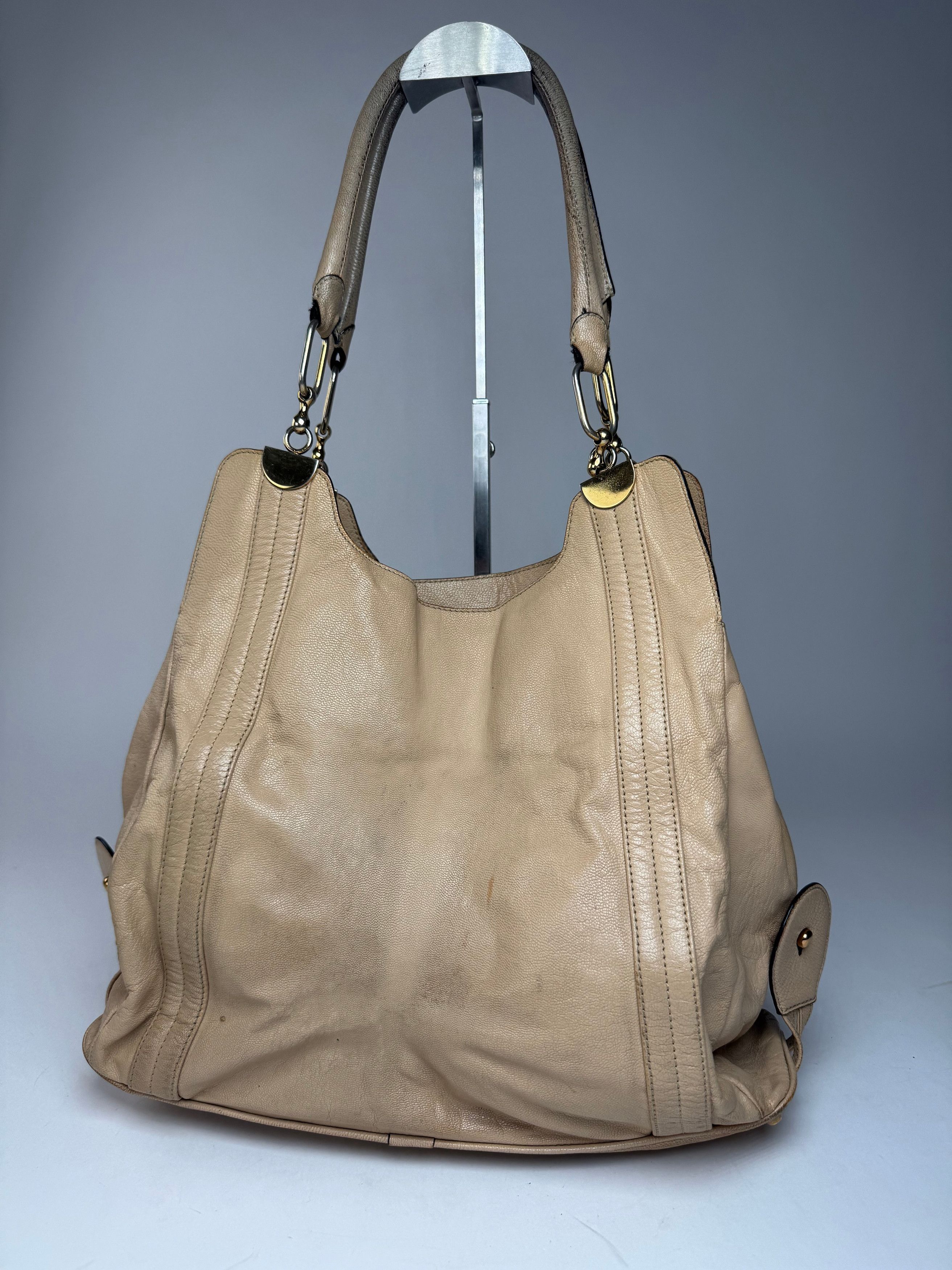 Chloe Vintage Leather Handbag Tote bag Beige Size ONE SIZE - 13 Thumbnail