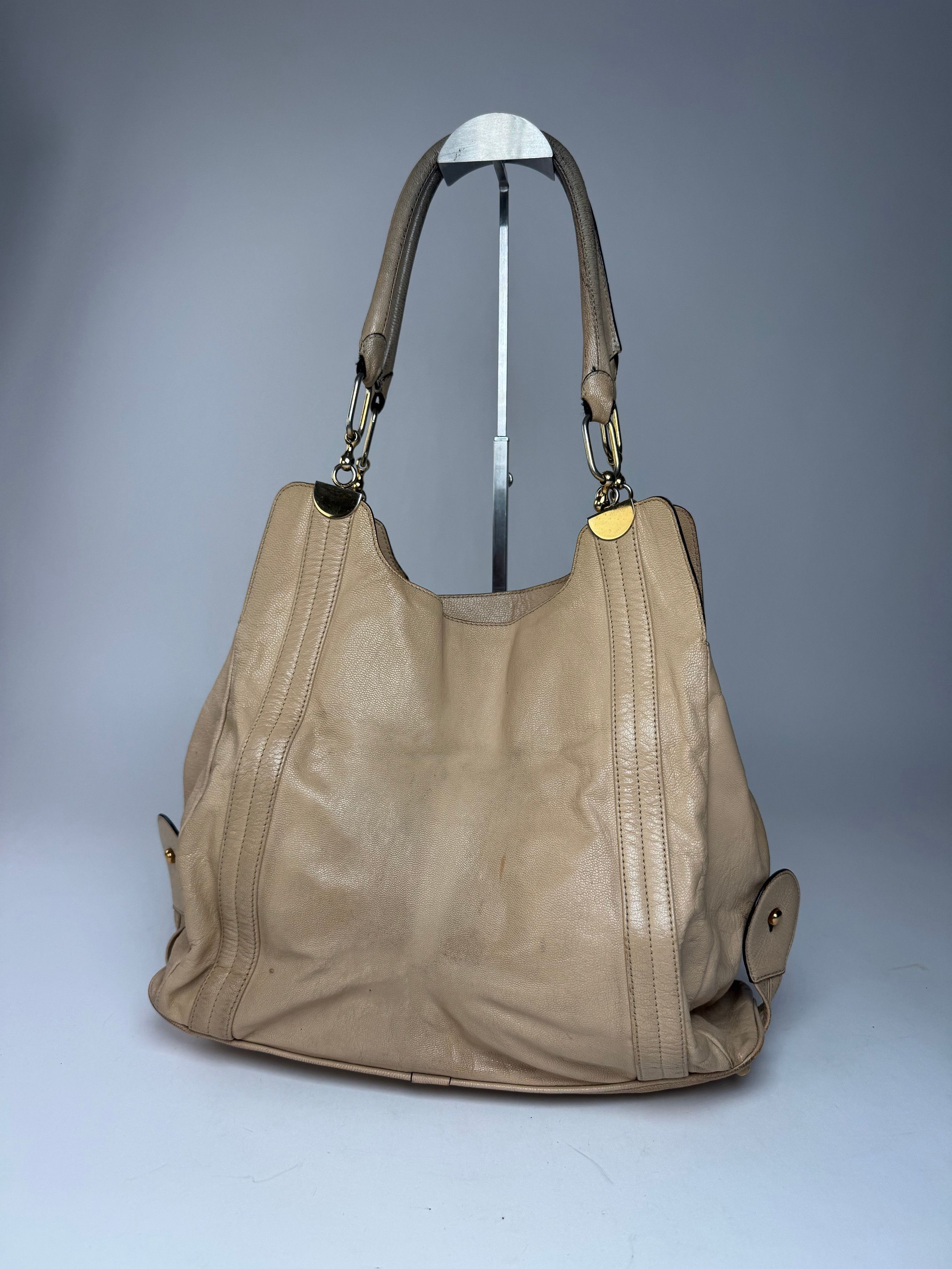 Chloe Vintage Leather Handbag Tote bag Beige Size ONE SIZE - 2 Thumbnail