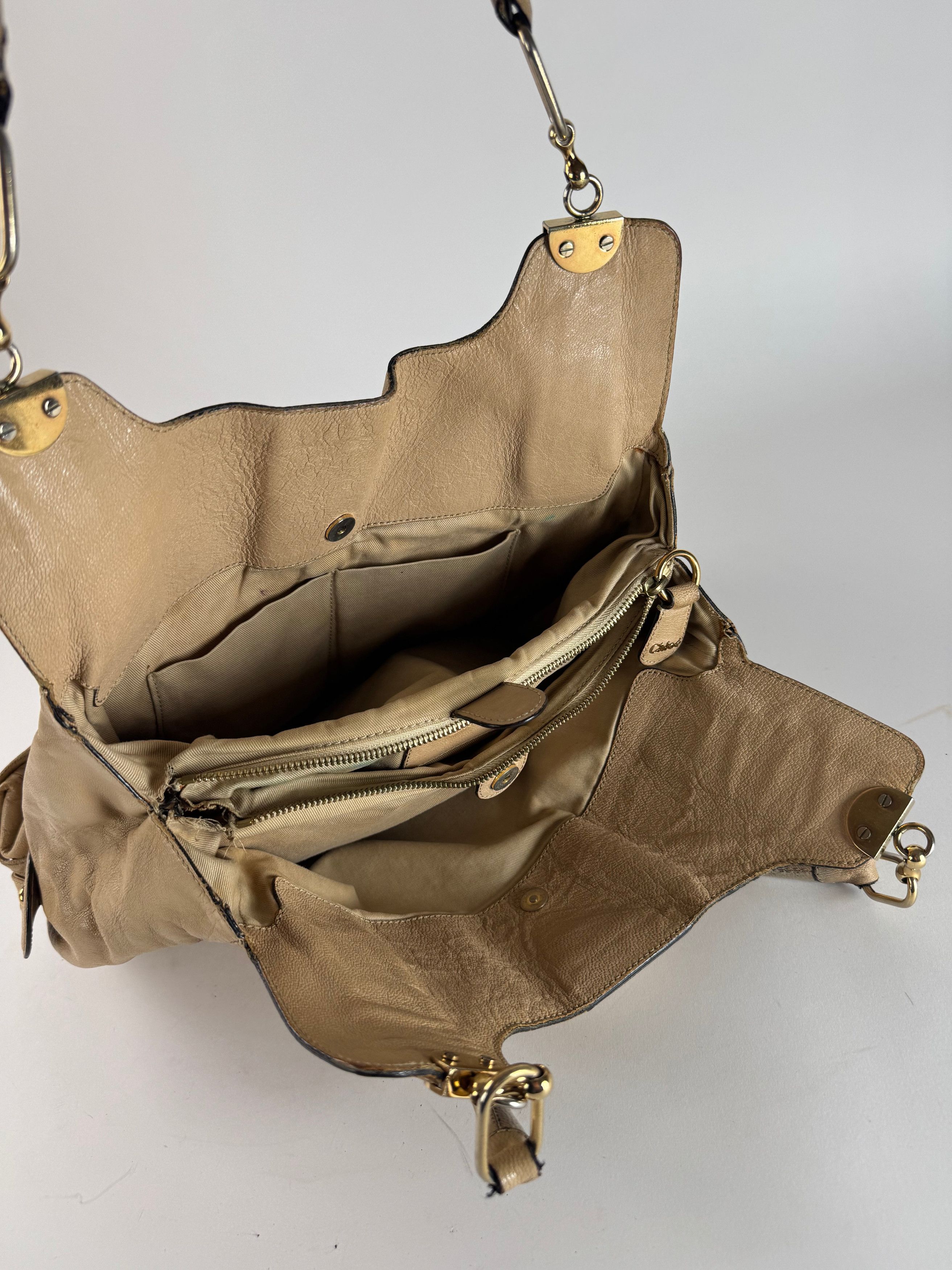 Chloe Vintage Leather Handbag Tote bag Beige Size ONE SIZE - 3 Thumbnail