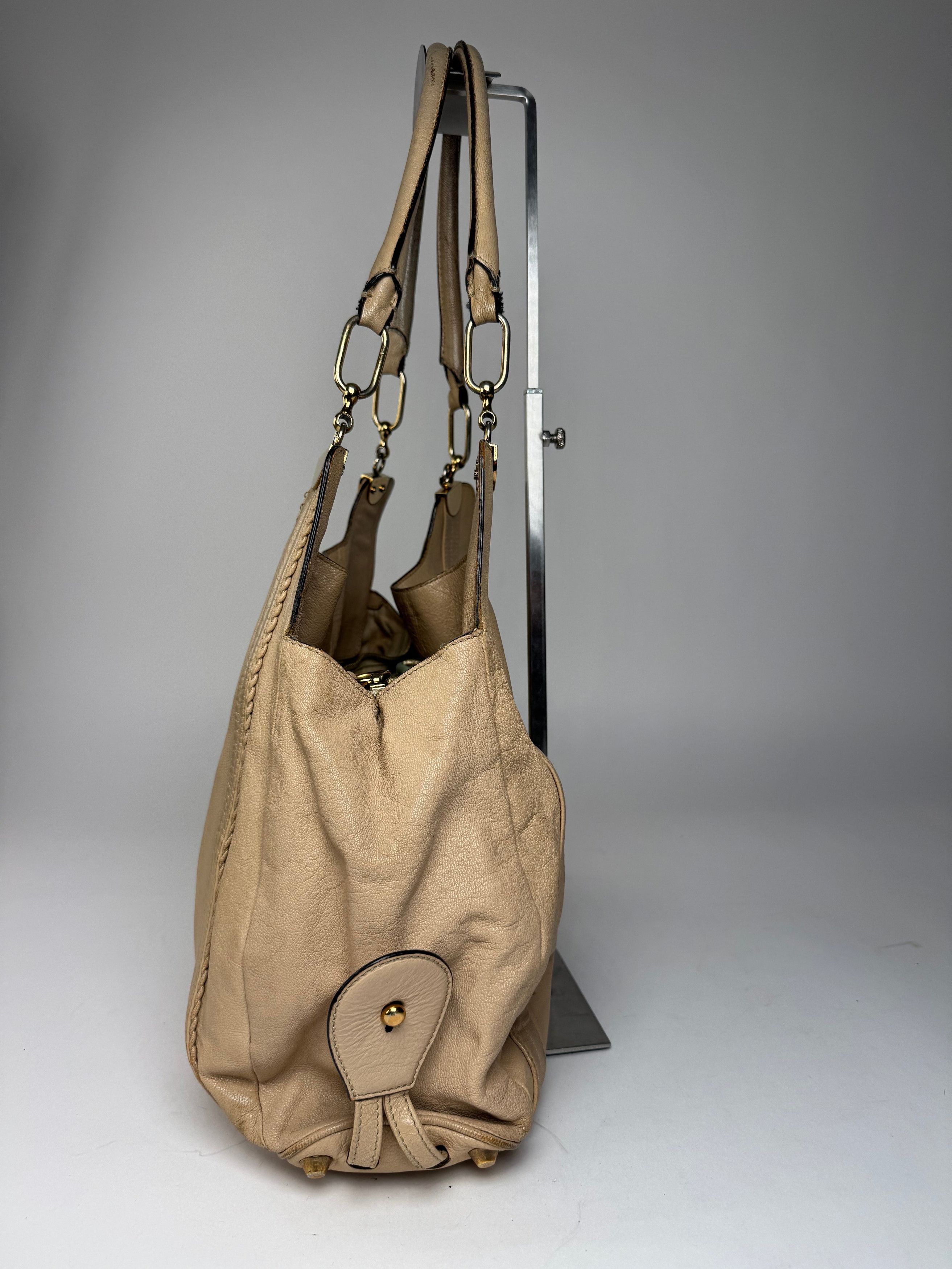 Chloe Vintage Leather Handbag Tote bag Beige Size ONE SIZE - 7 Thumbnail