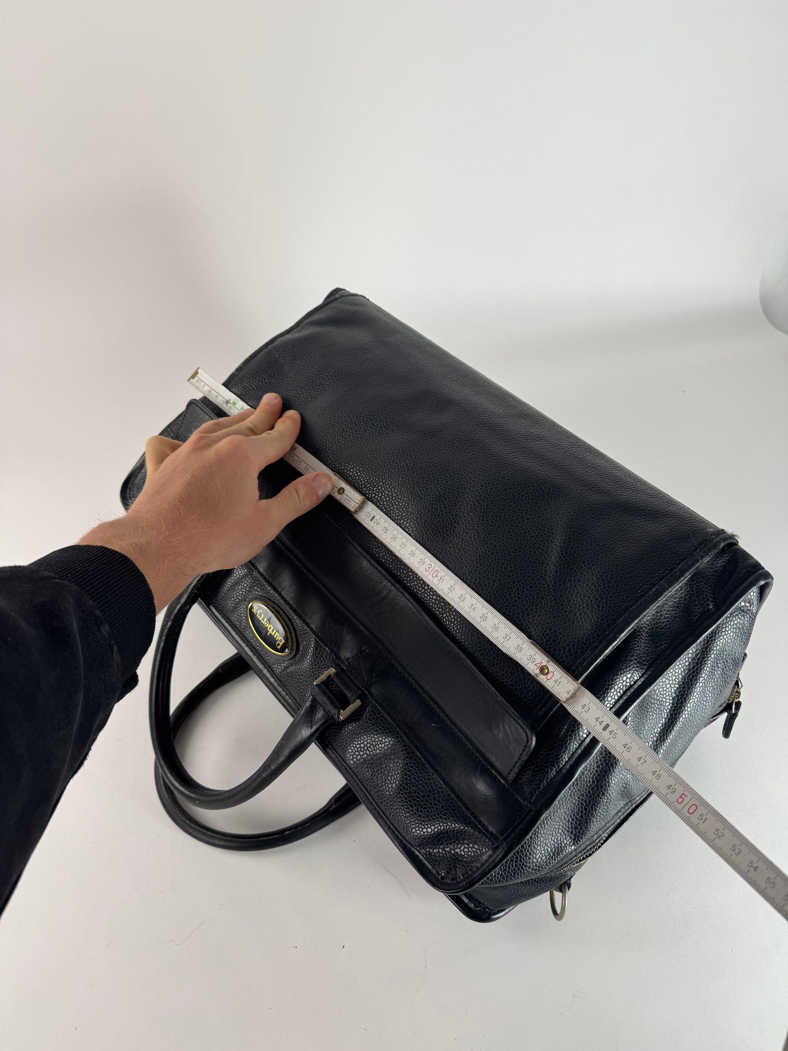 Burberry Vintage Leather Duffel Bag Black Size ONE SIZE - 9 Thumbnail