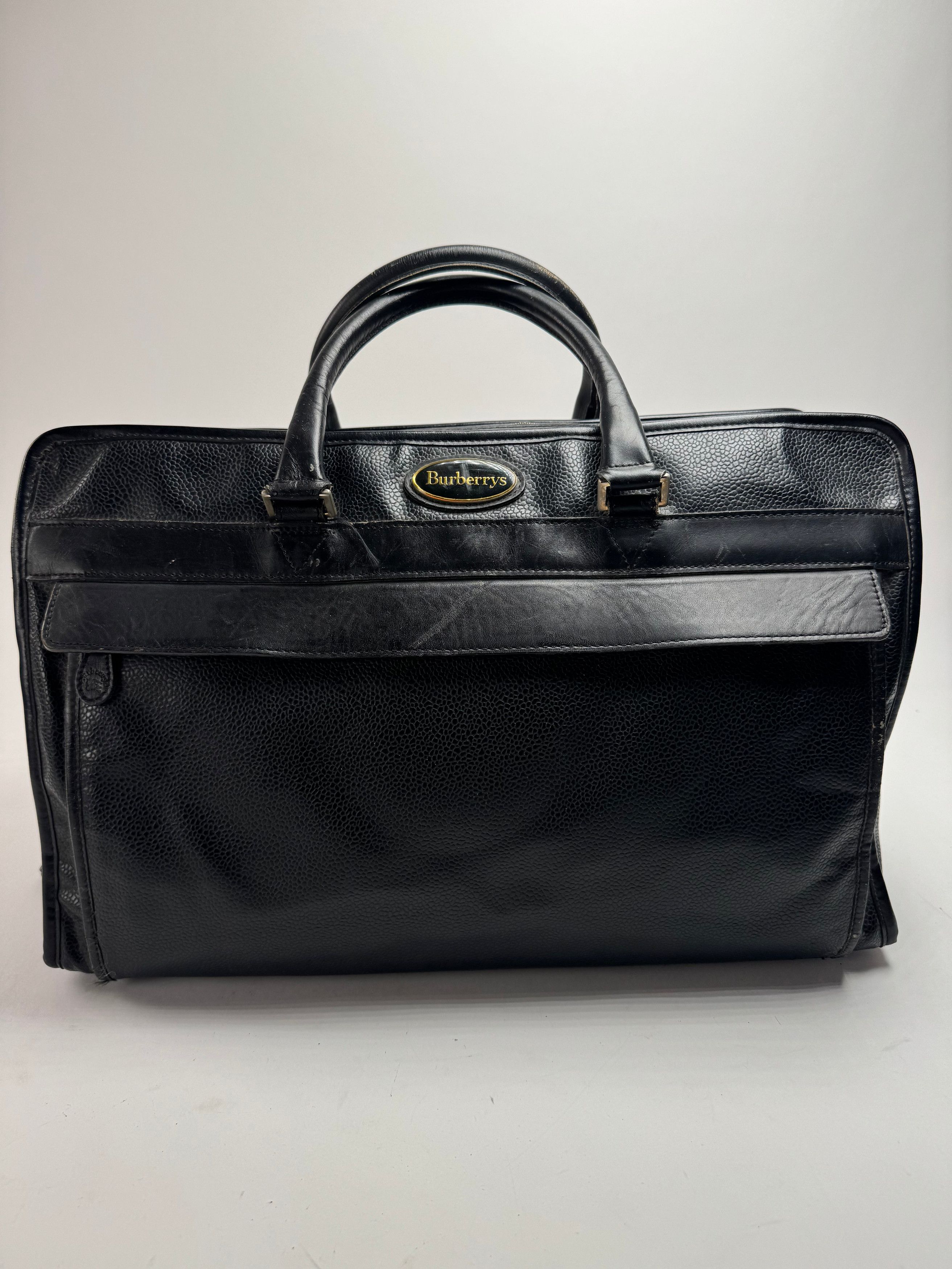 Burberry Vintage Leather Duffel Bag Black Size ONE SIZE - 12 Thumbnail
