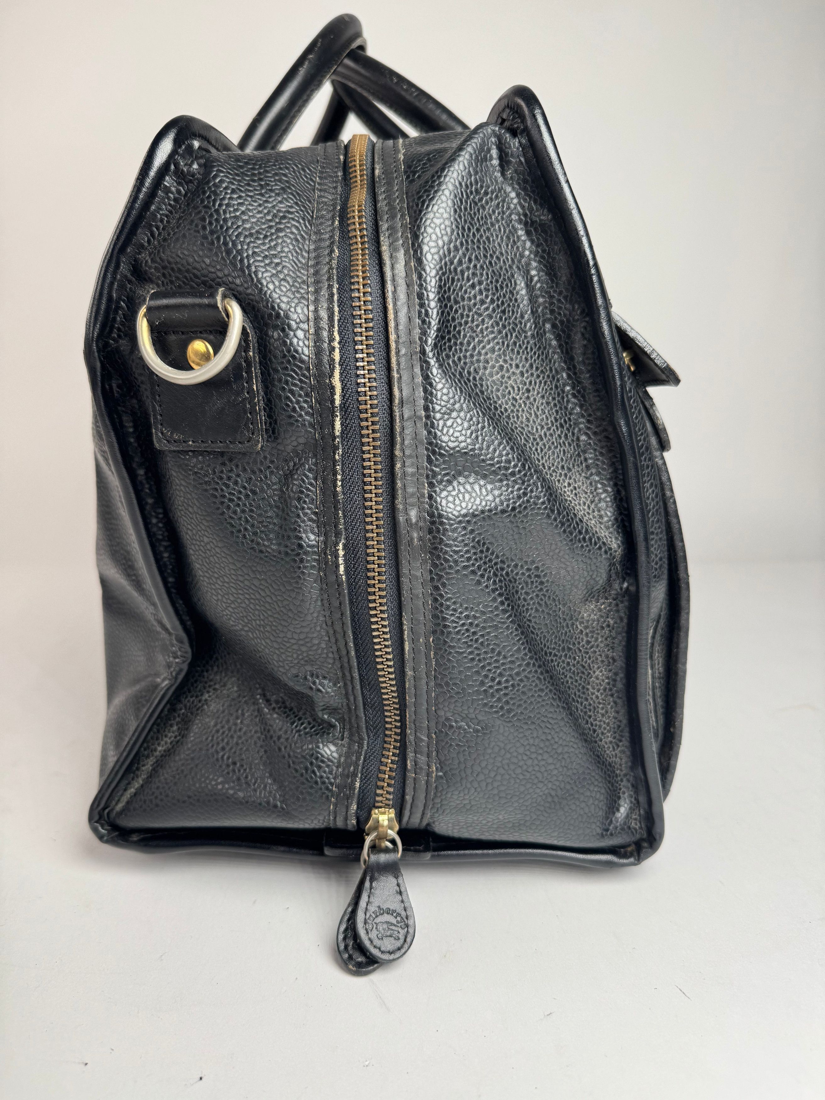 Burberry Vintage Leather Duffel Bag Black Size ONE SIZE - 6 Thumbnail