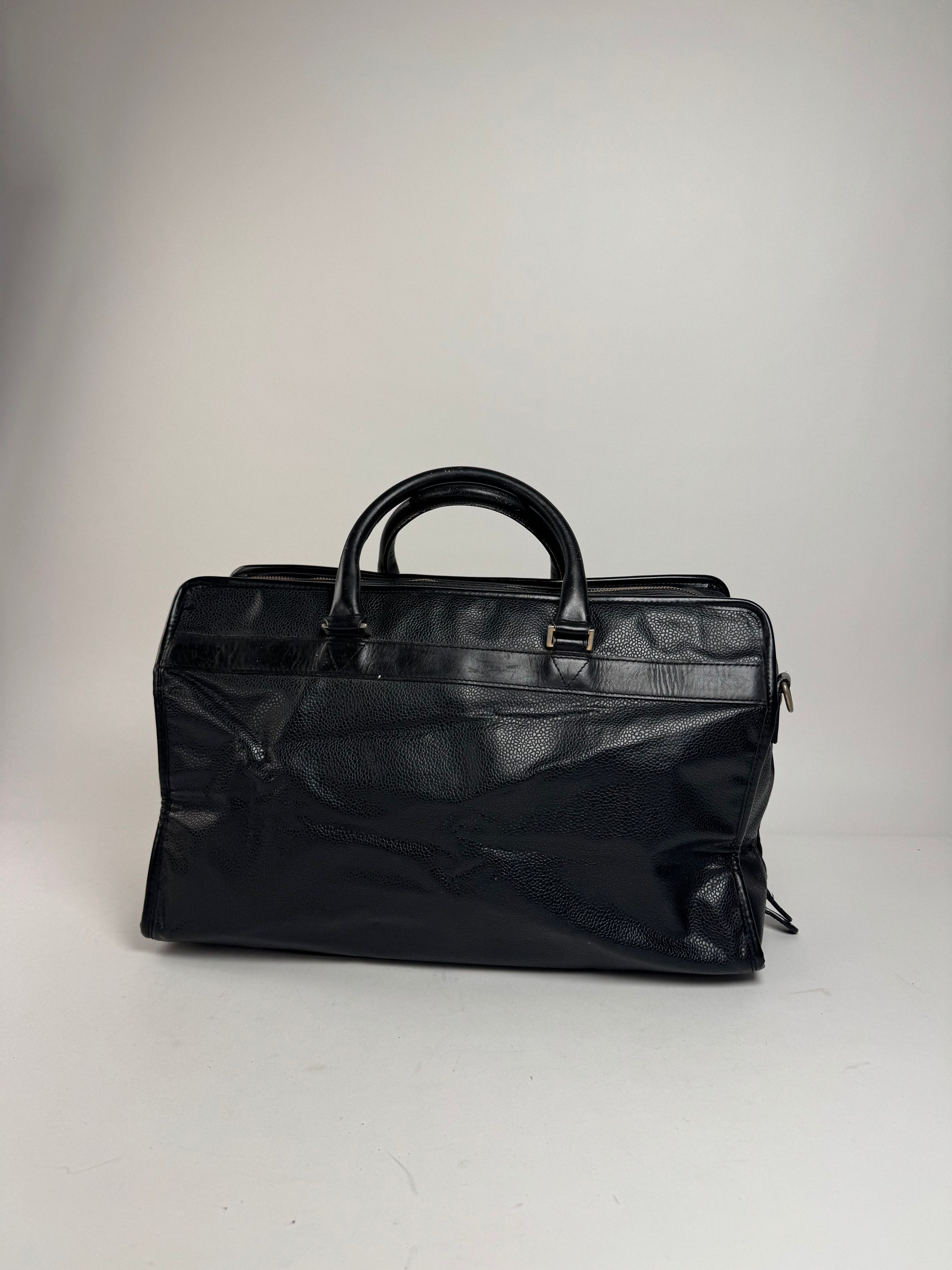 Burberry Vintage Leather Duffel Bag Black Size ONE SIZE - 13 Thumbnail