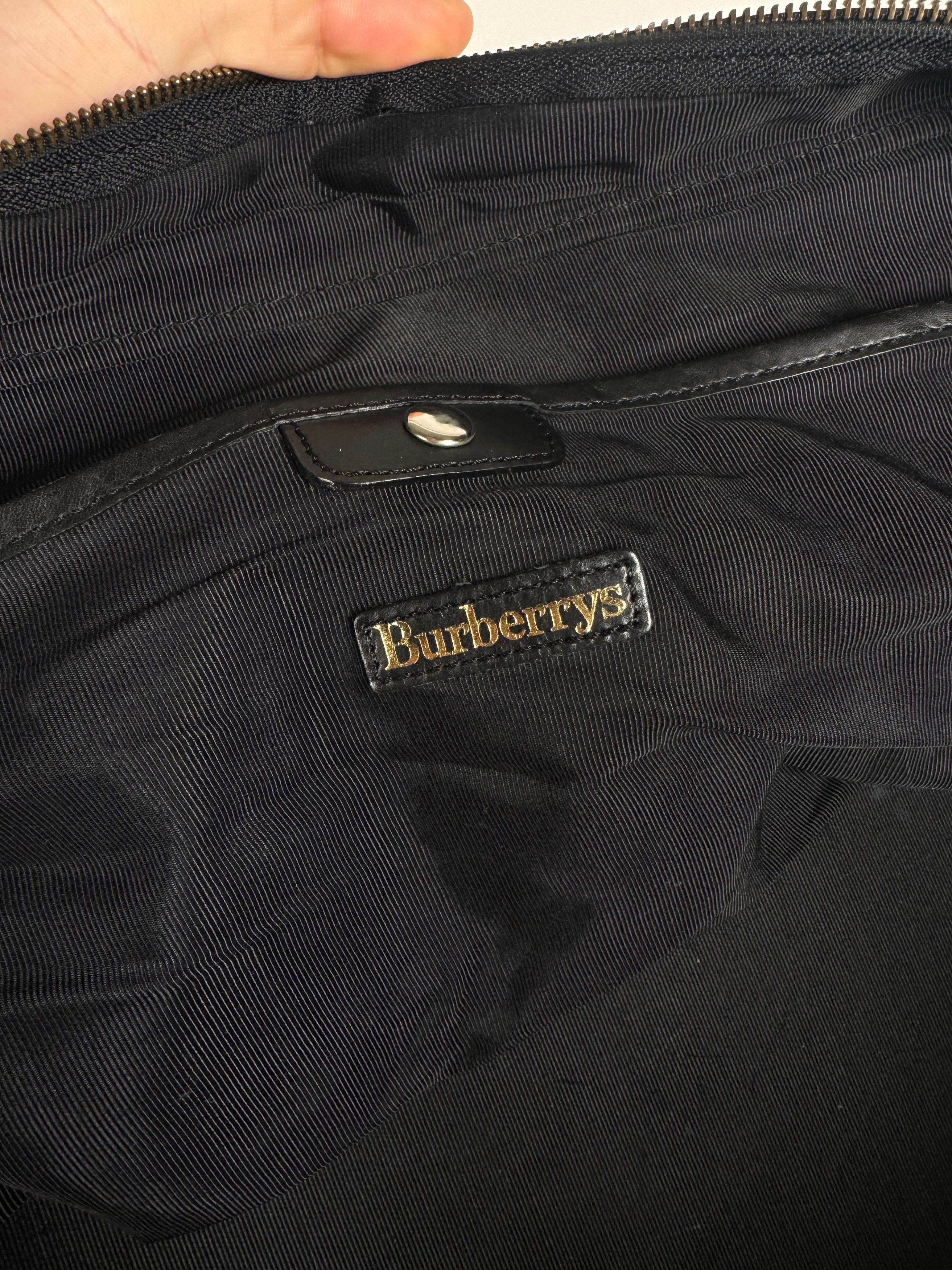 Burberry Vintage Leather Duffel Bag Black Size ONE SIZE - 3 Thumbnail
