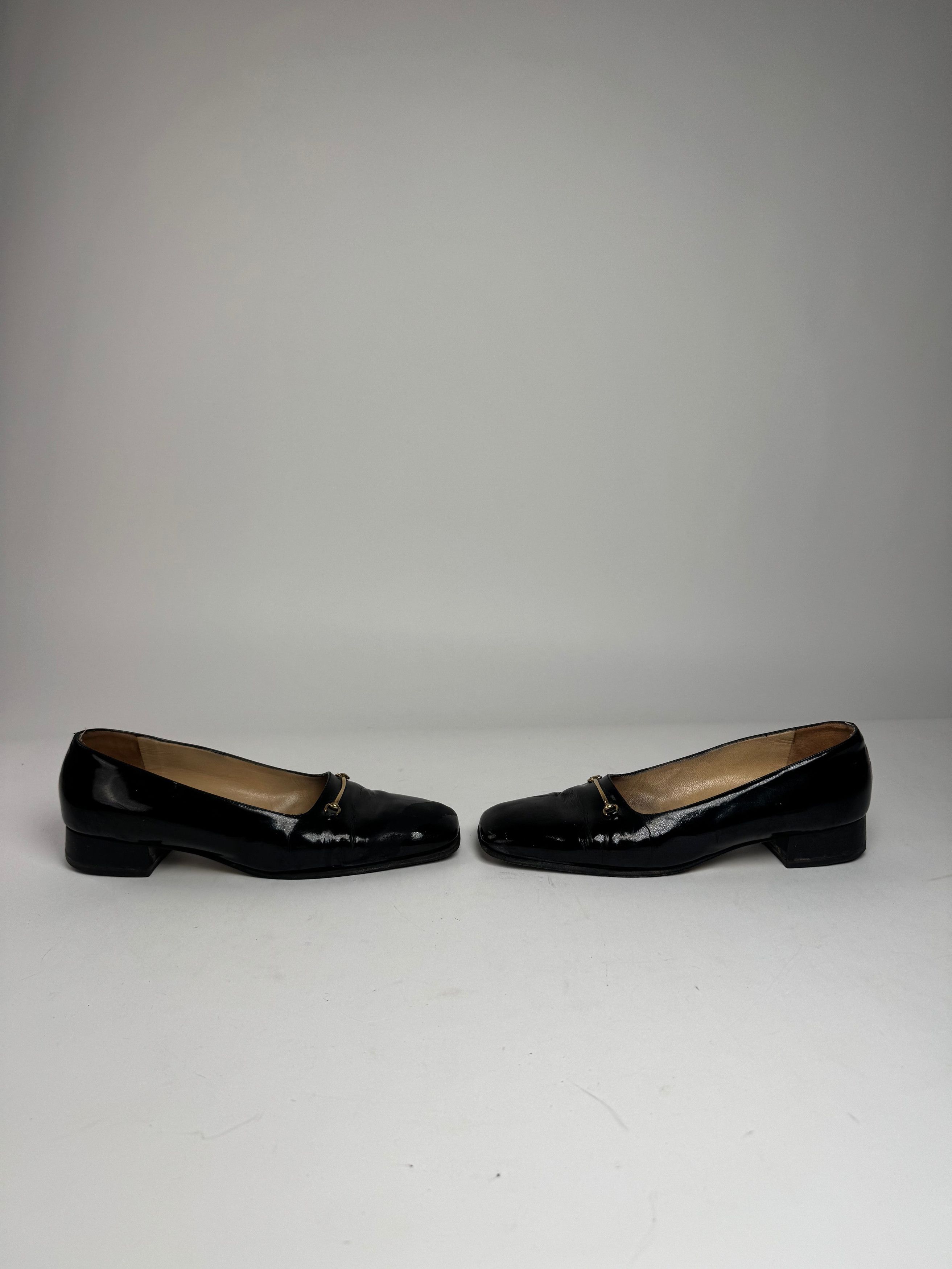 Gucci Vintage Patent Leather Pumps Black 39 Size US 8 / IT 38 - 3 Thumbnail