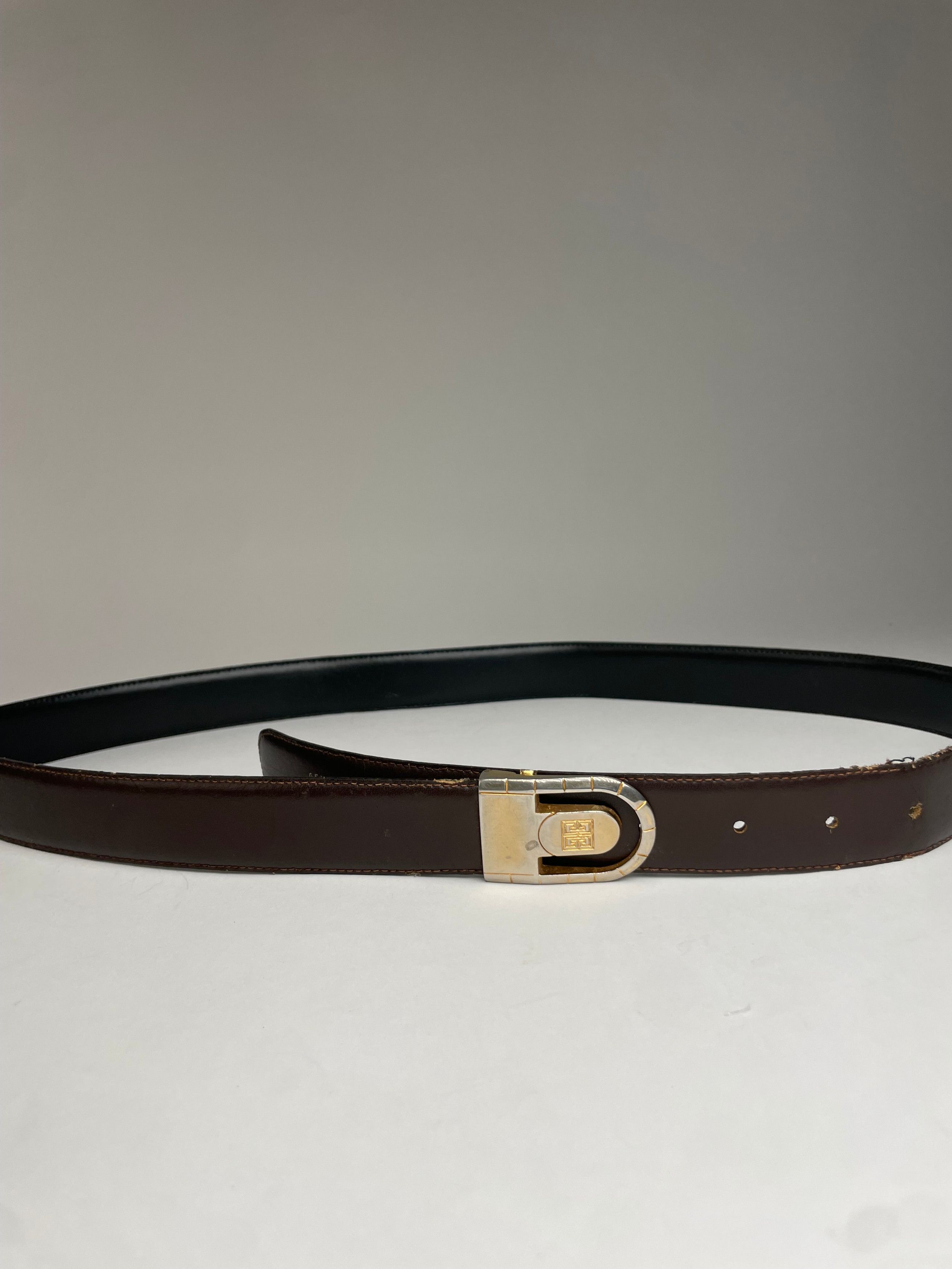 Givenchy Vintage Reversible Leather Belt Black Brown Size ONE SIZE - 3 Thumbnail