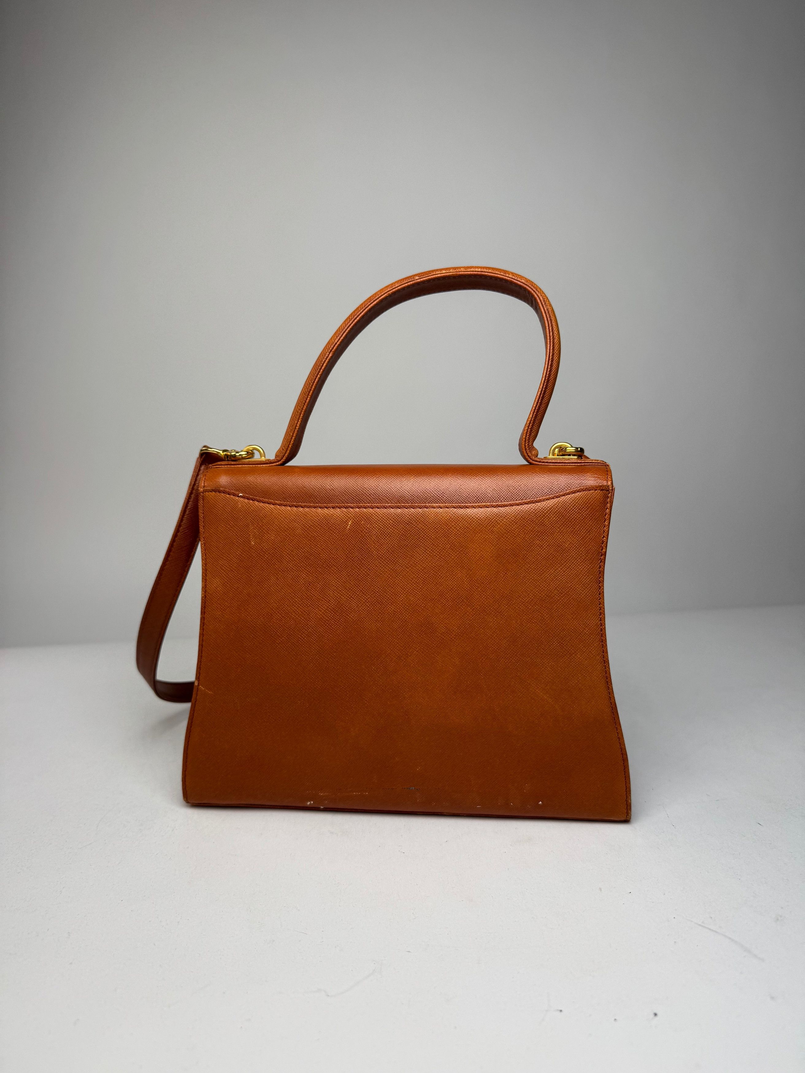 Givenchy Vintage 2Way Leather Handbag Orange Brown Size ONE SIZE - 14 Thumbnail