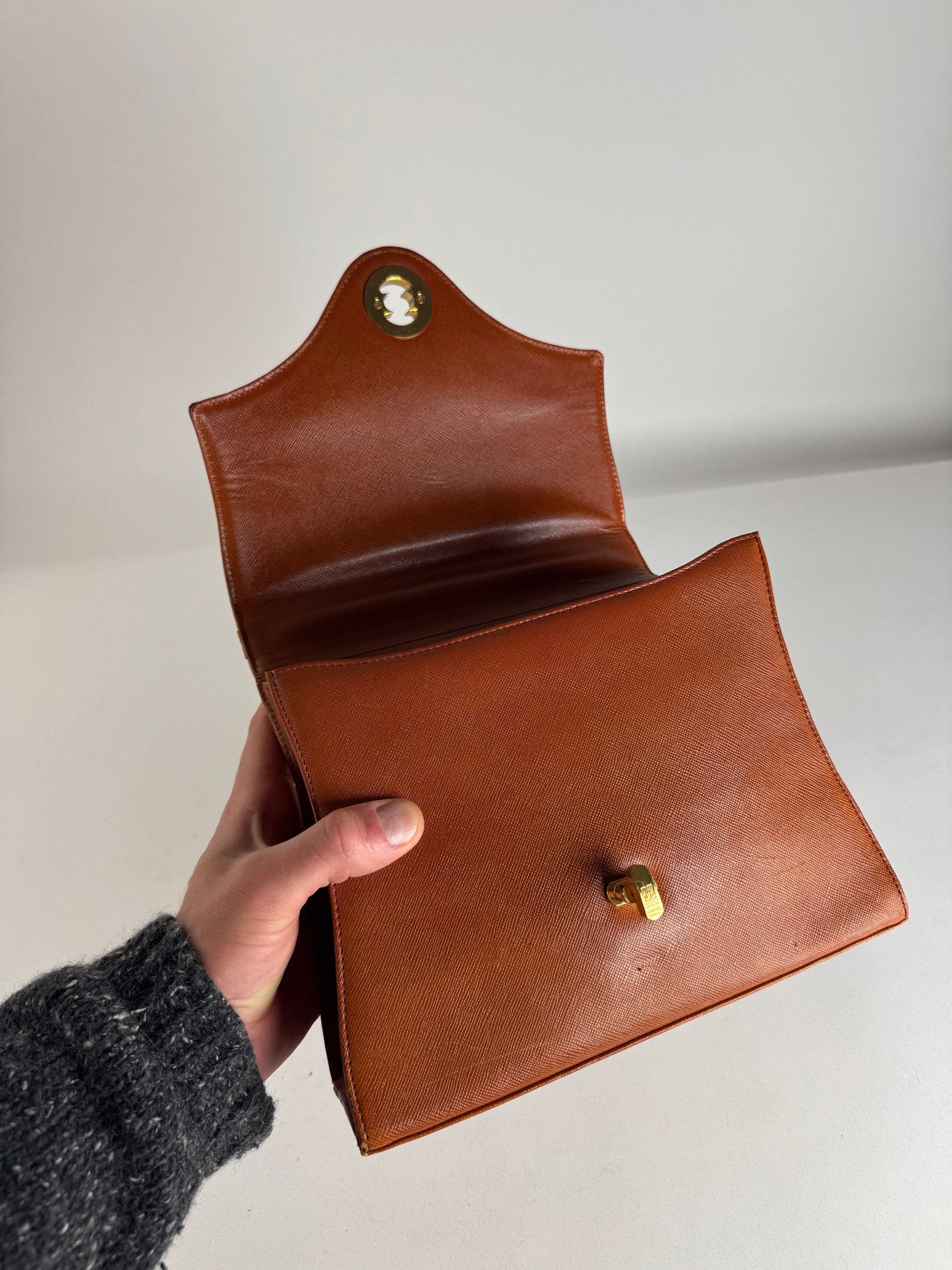 Givenchy Vintage 2Way Leather Handbag Orange Brown Size ONE SIZE - 5 Thumbnail