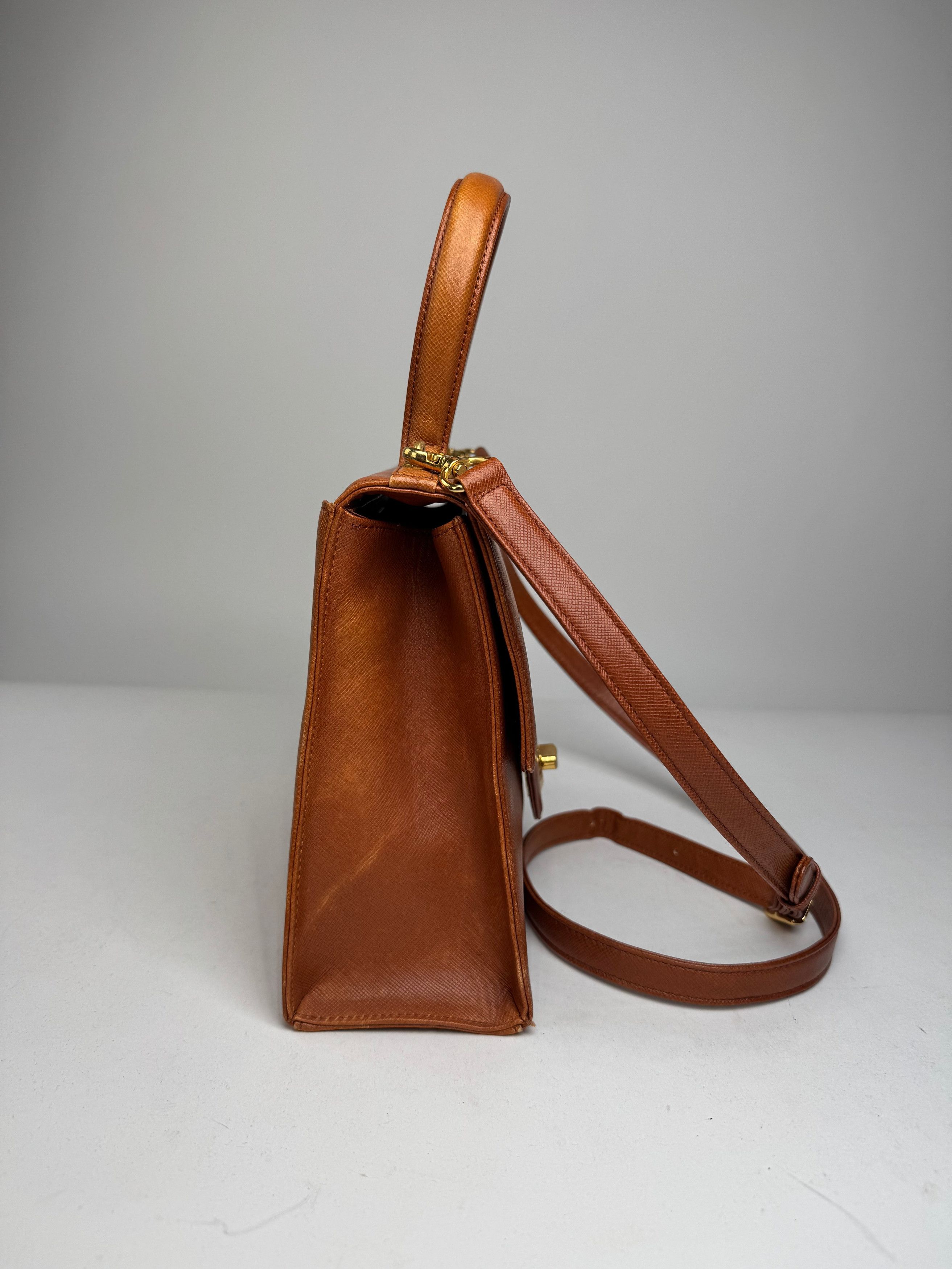 Givenchy Vintage 2Way Leather Handbag Orange Brown Size ONE SIZE - 8 Thumbnail