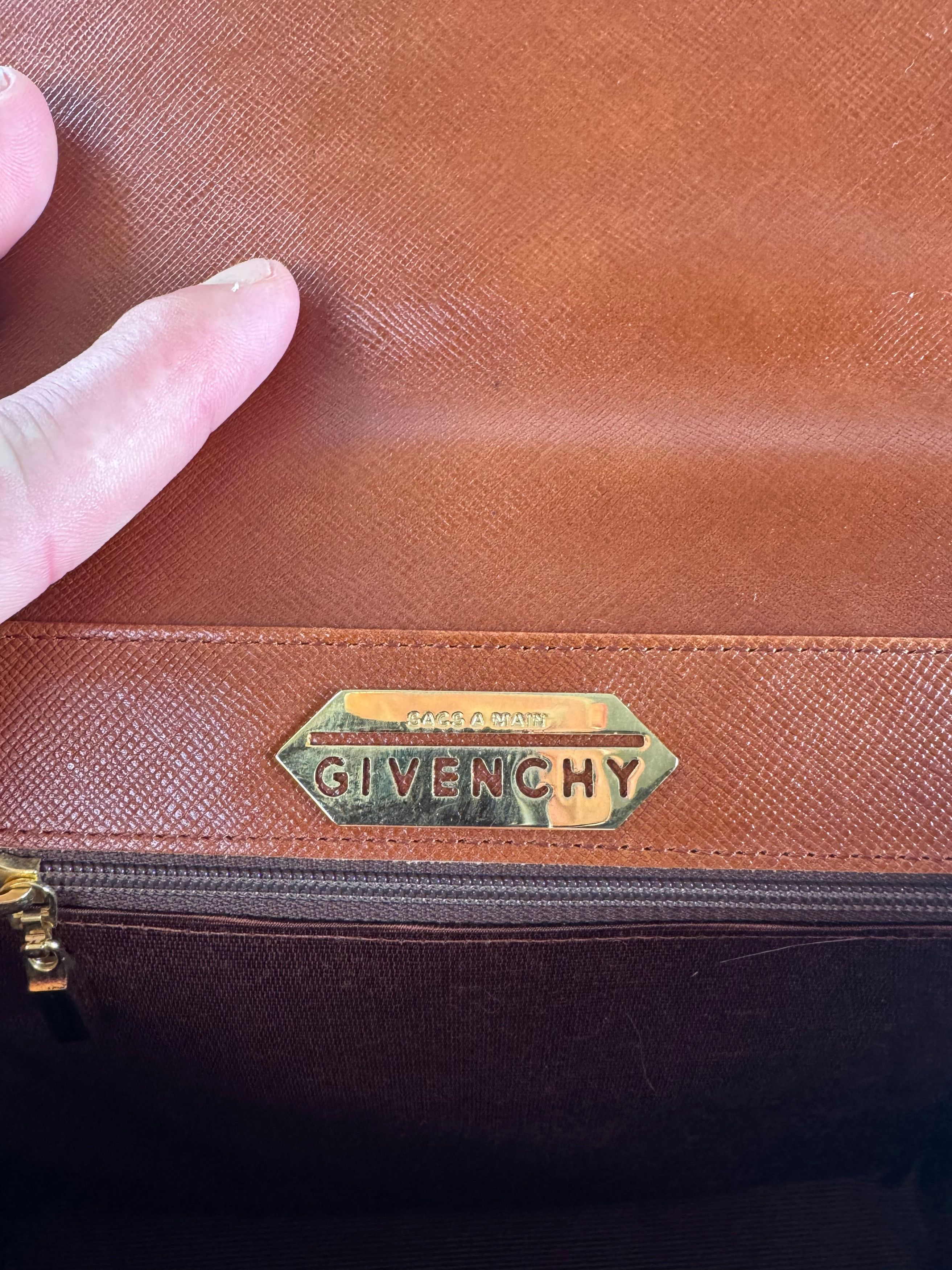 Givenchy Vintage 2Way Leather Handbag Orange Brown Size ONE SIZE - 4 Thumbnail