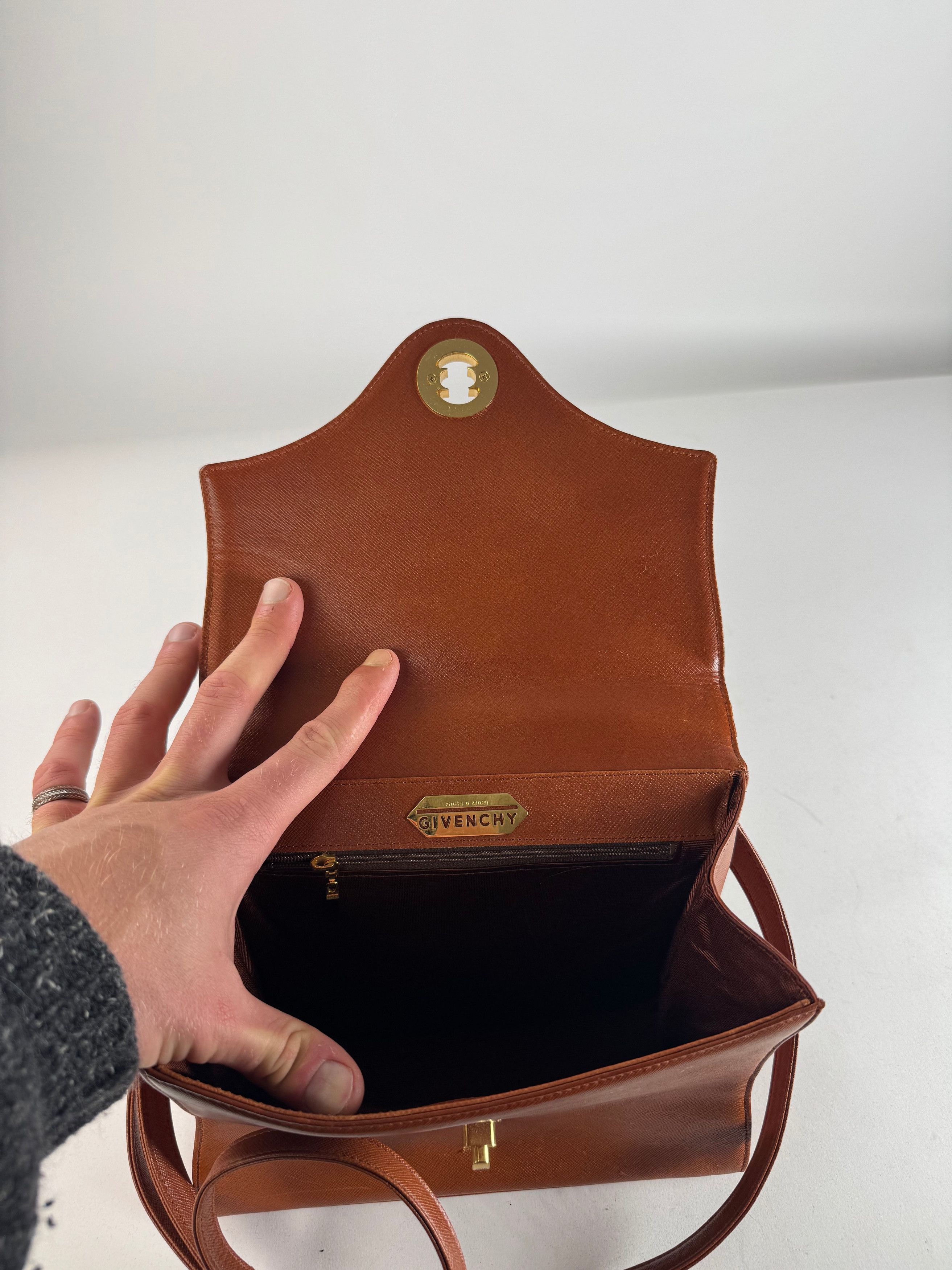 Givenchy Vintage 2Way Leather Handbag Orange Brown Size ONE SIZE - 3 Thumbnail