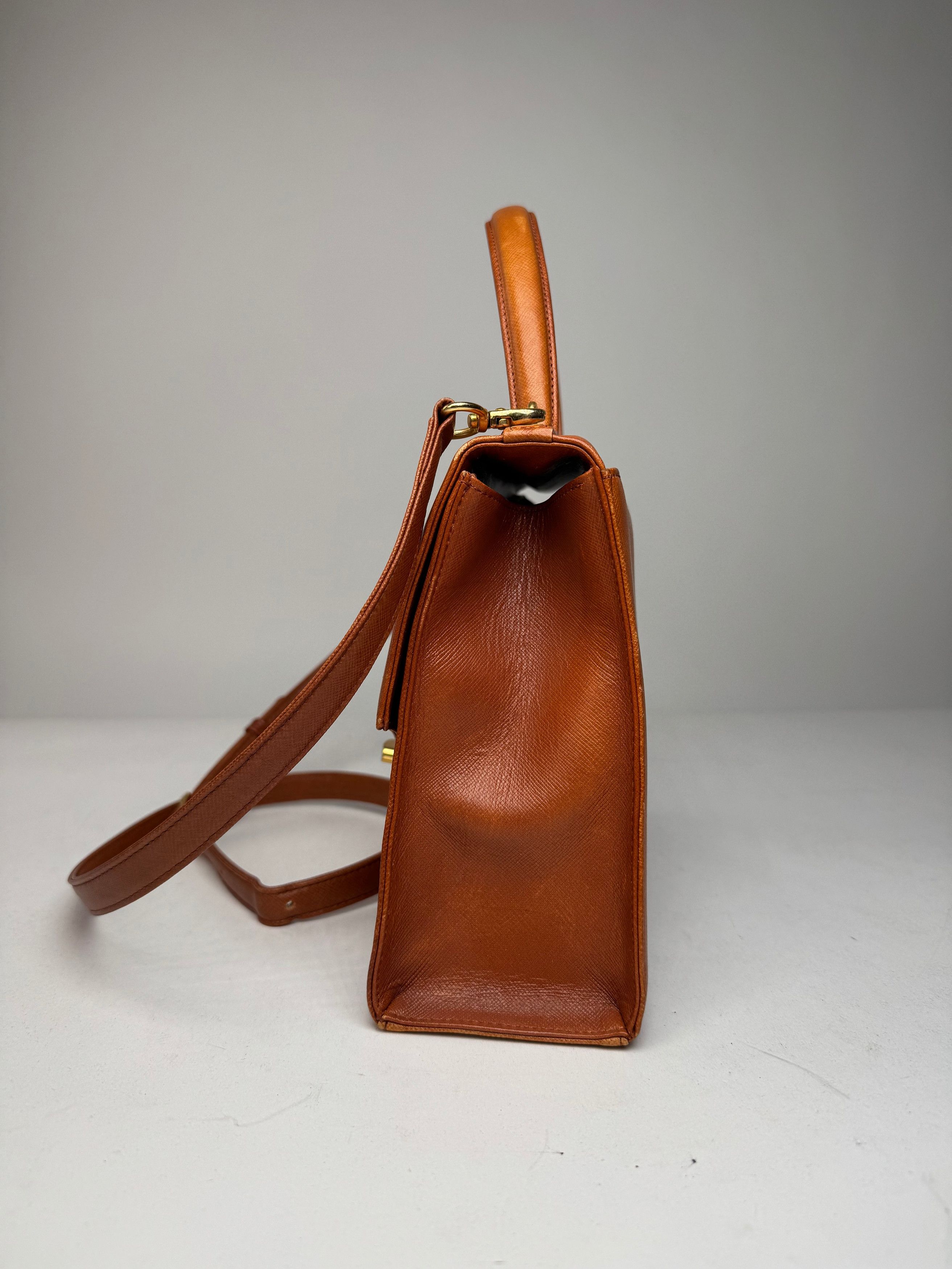 Givenchy Vintage 2Way Leather Handbag Orange Brown Size ONE SIZE - 6 Thumbnail