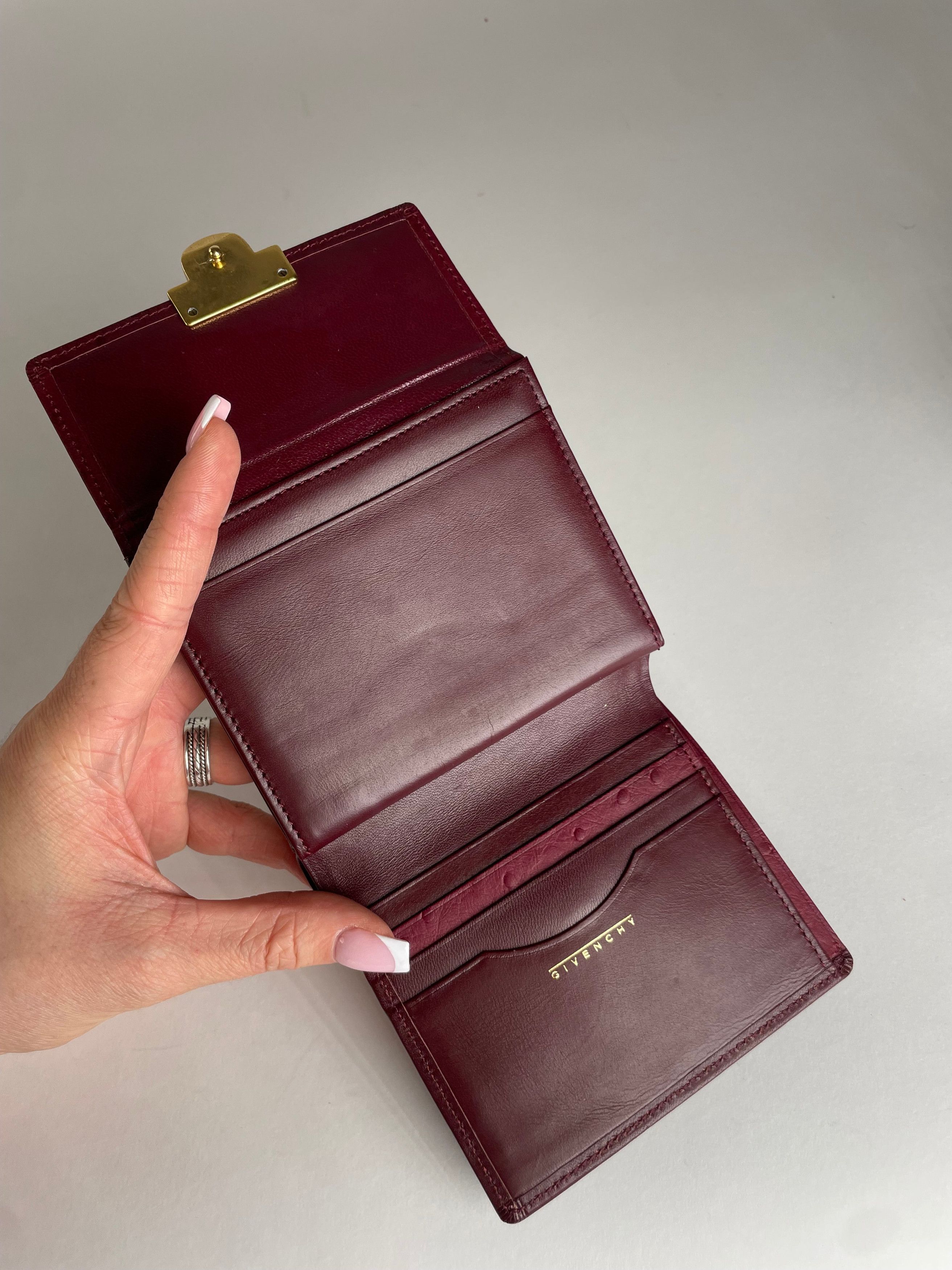 Givenchy Vintage Ostrich Leather Wallet purple Size ONE SIZE - 2 Thumbnail