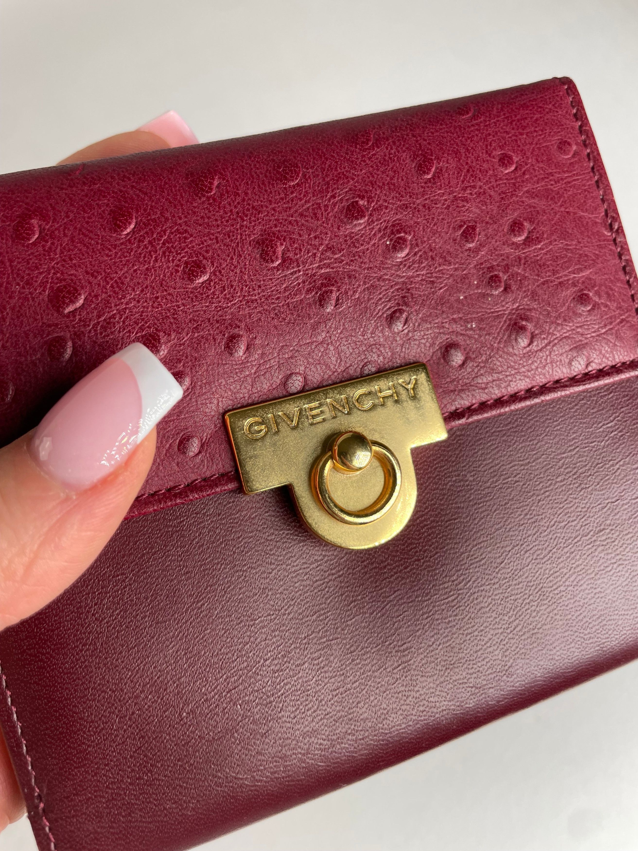 Givenchy Vintage Ostrich Leather Wallet purple Size ONE SIZE - 4 Thumbnail