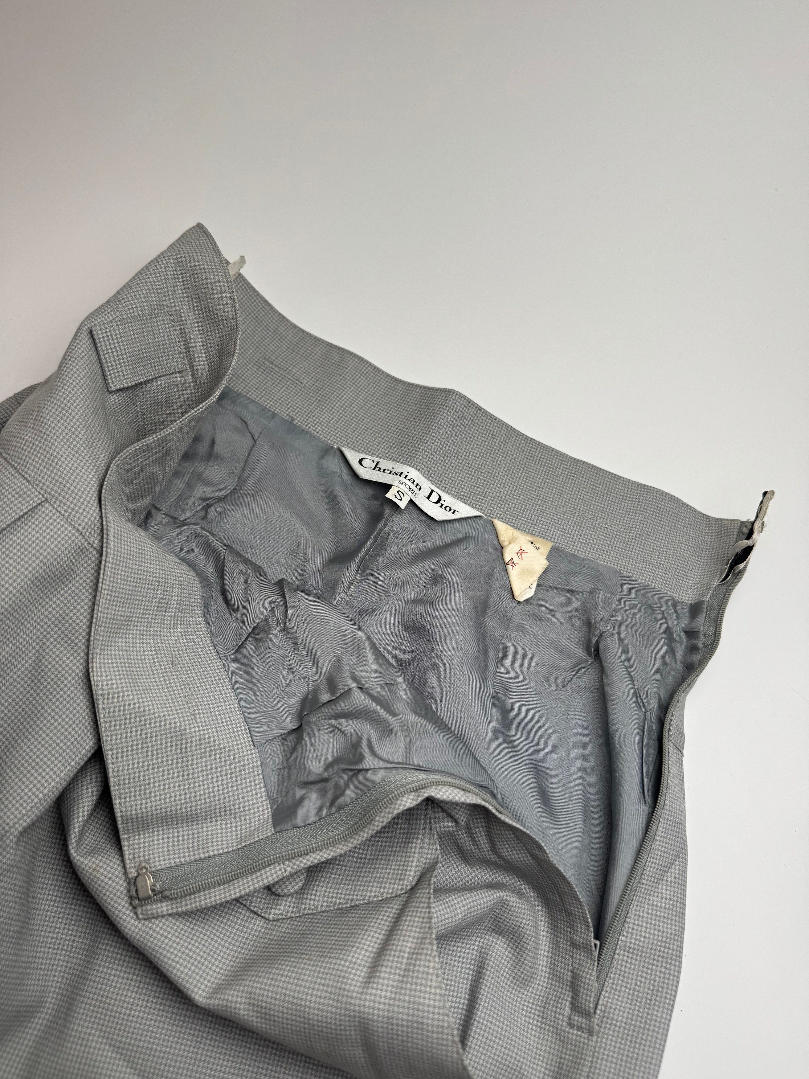 Dior Vintage Skirt Checked Grey White S Size 27" / US 4 / IT 40 - 12 Thumbnail