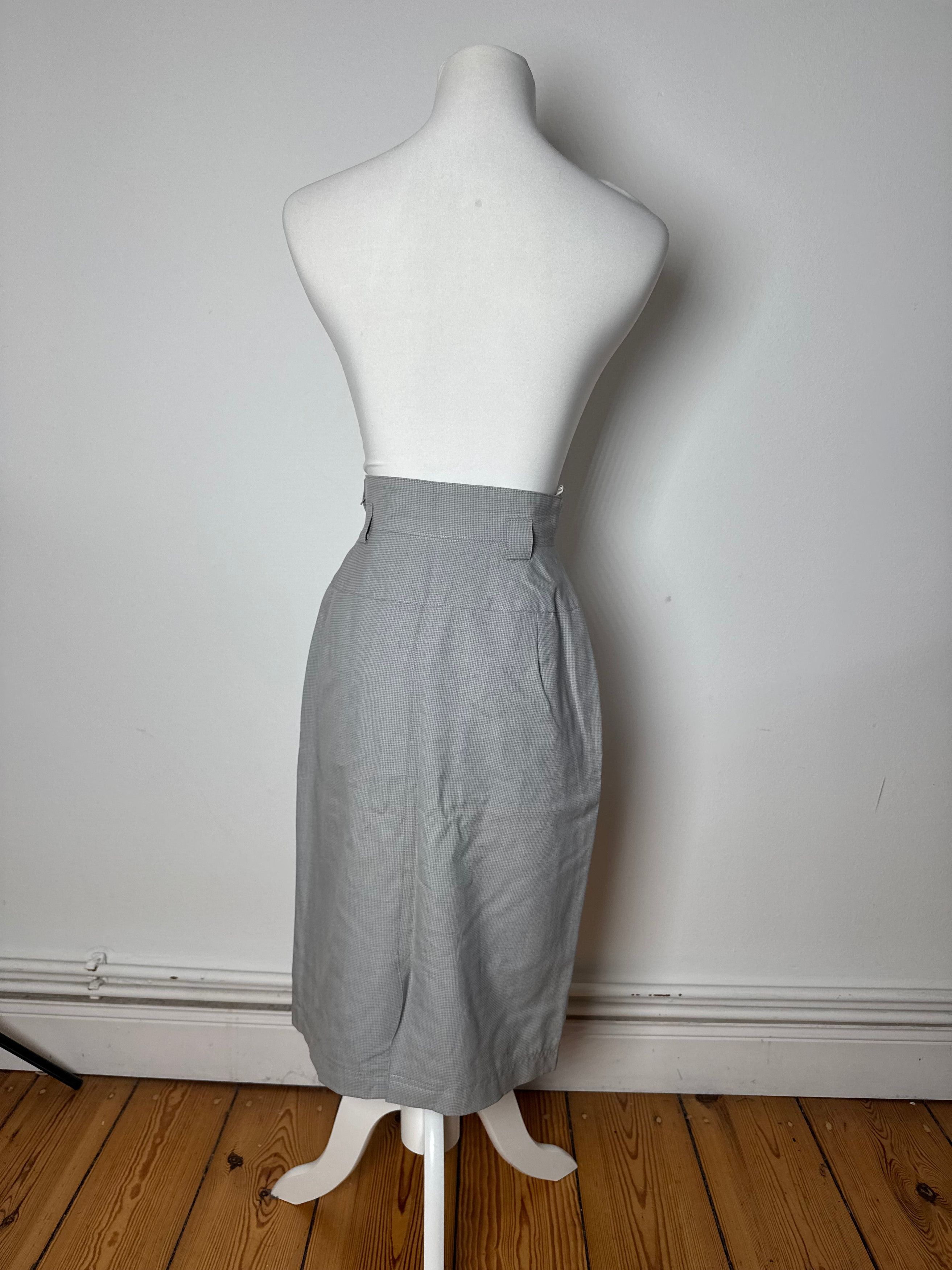 Dior Vintage Skirt Checked Grey White S Size 27" / US 4 / IT 40 - 3 Thumbnail