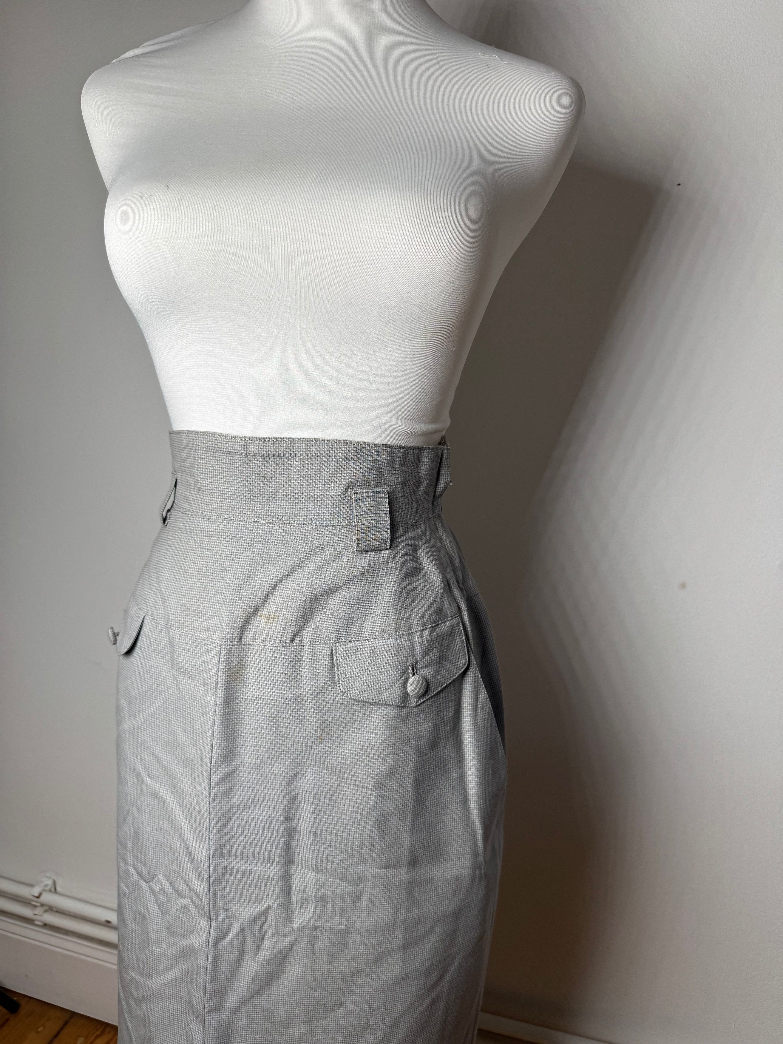Dior Vintage Skirt Checked Grey White S Size 27" / US 4 / IT 40 - 15 Thumbnail