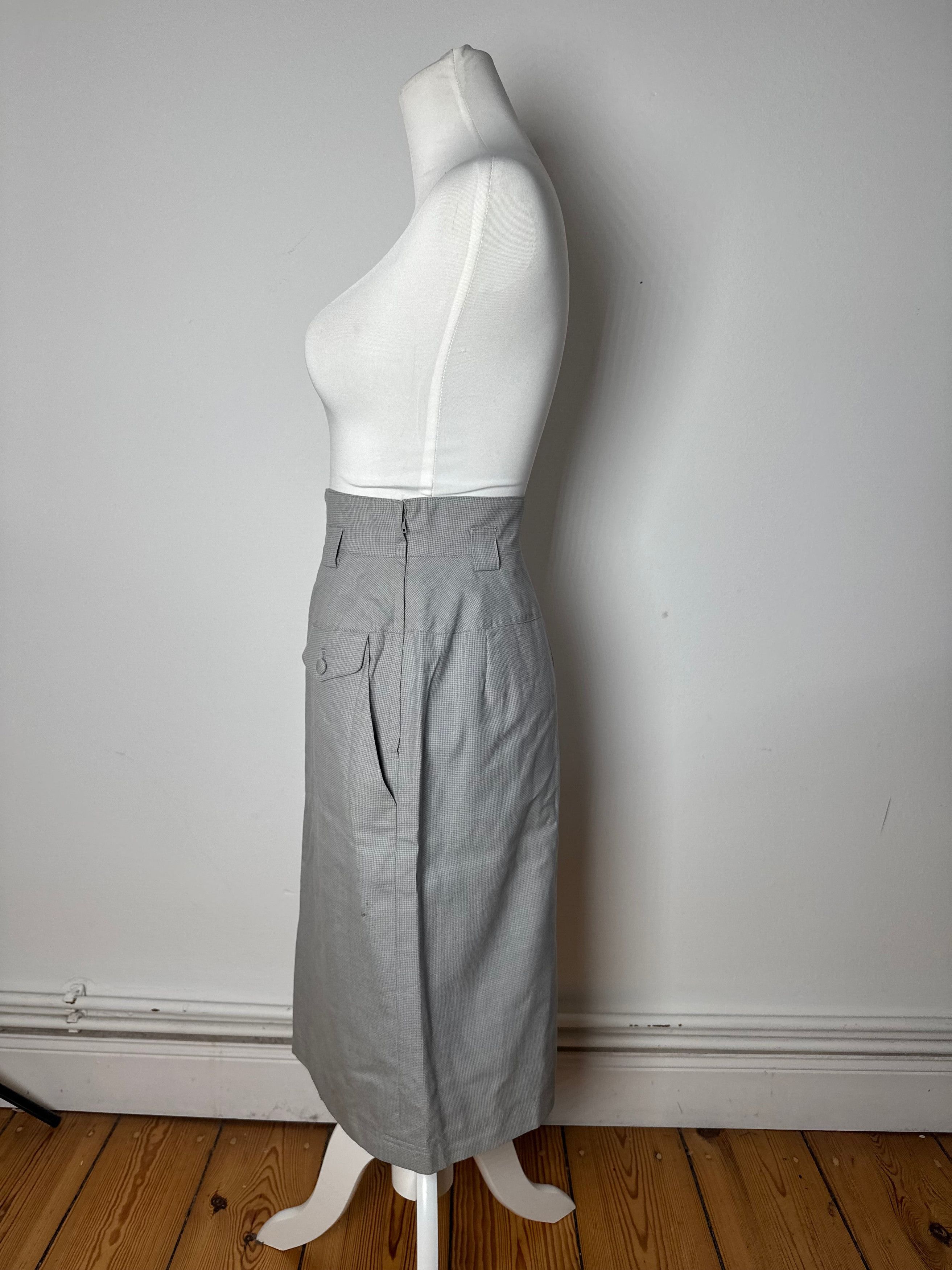 Dior Vintage Skirt Checked Grey White S Size 27" / US 4 / IT 40 - 2 Thumbnail