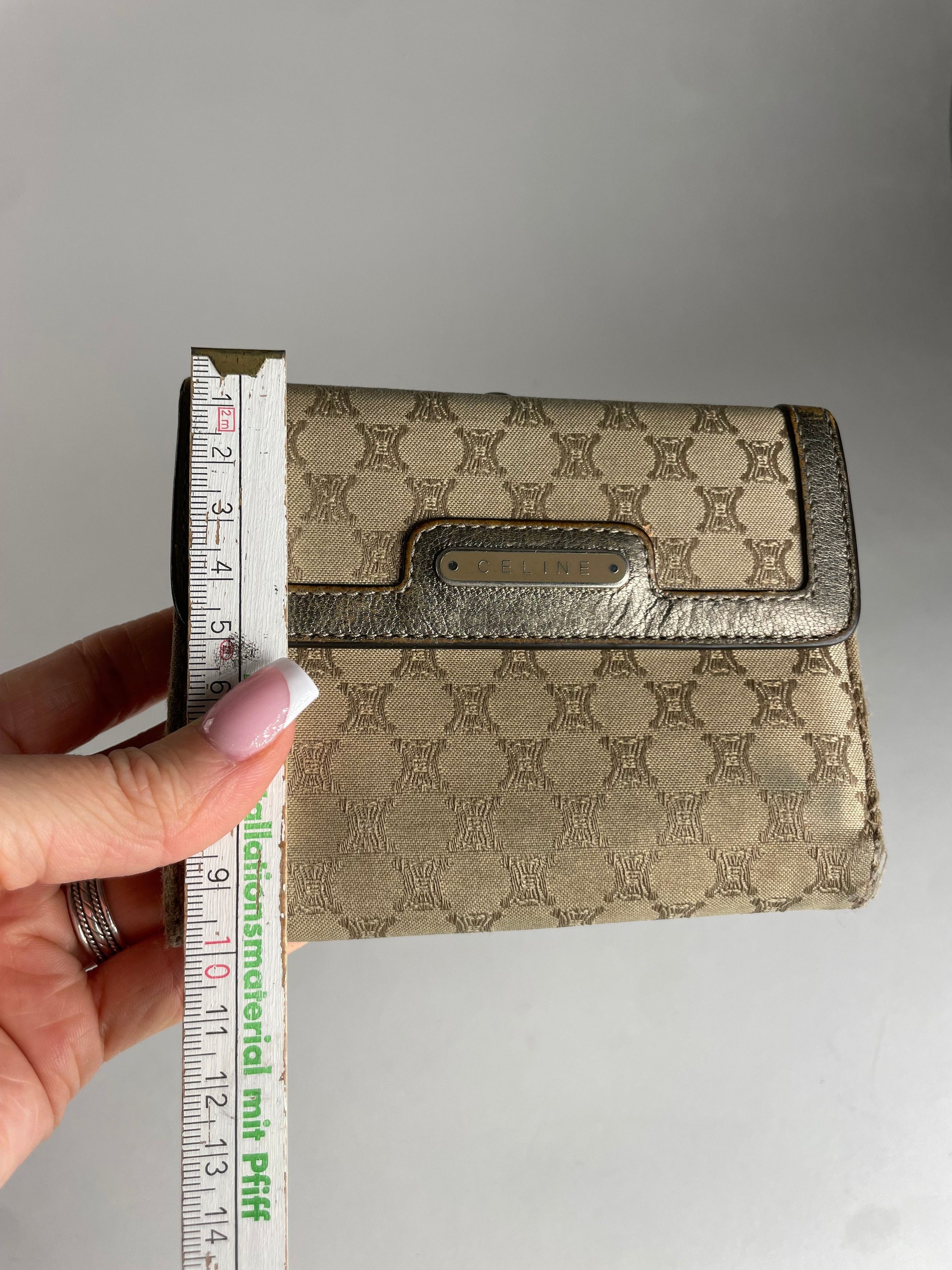 Celine Vintage Triomphe Monogram Canvas Leather Wallet Brown Bronze Size ONE SIZE - 8 Thumbnail