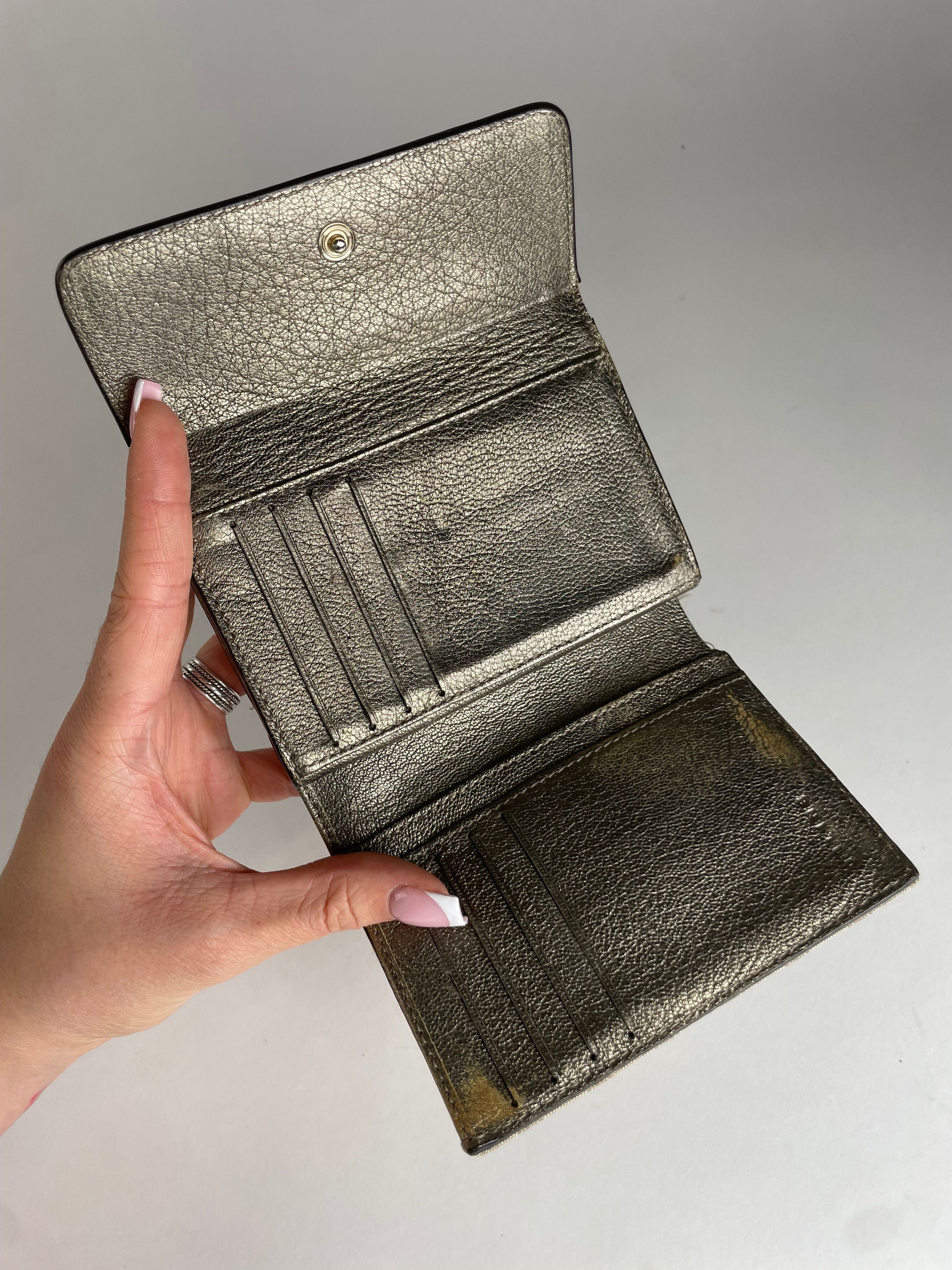 Celine Vintage Triomphe Monogram Canvas Leather Wallet Brown Bronze Size ONE SIZE - 4 Thumbnail