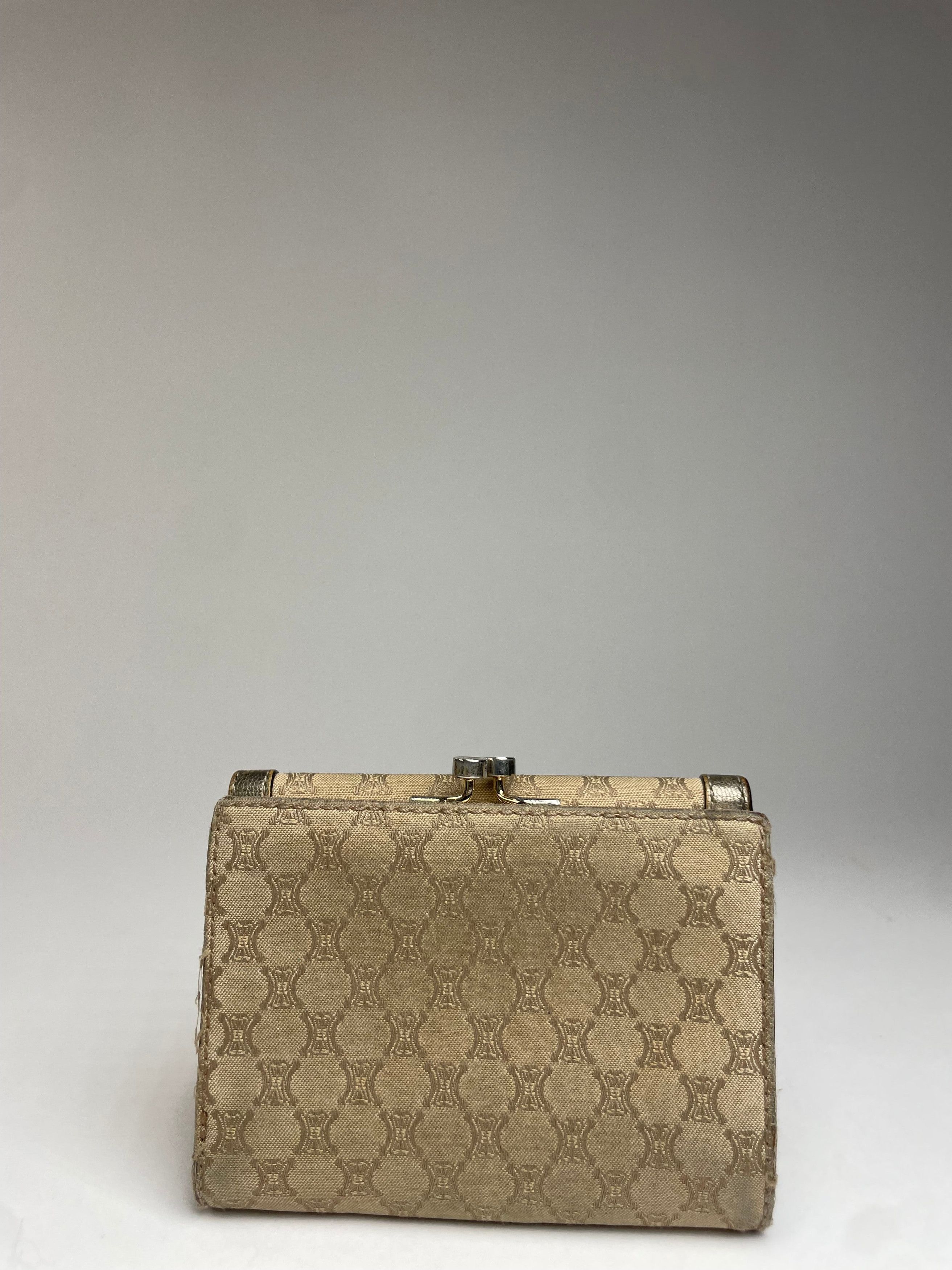 Celine Vintage Triomphe Monogram Canvas Leather Wallet Brown Bronze Size ONE SIZE - 2 Thumbnail