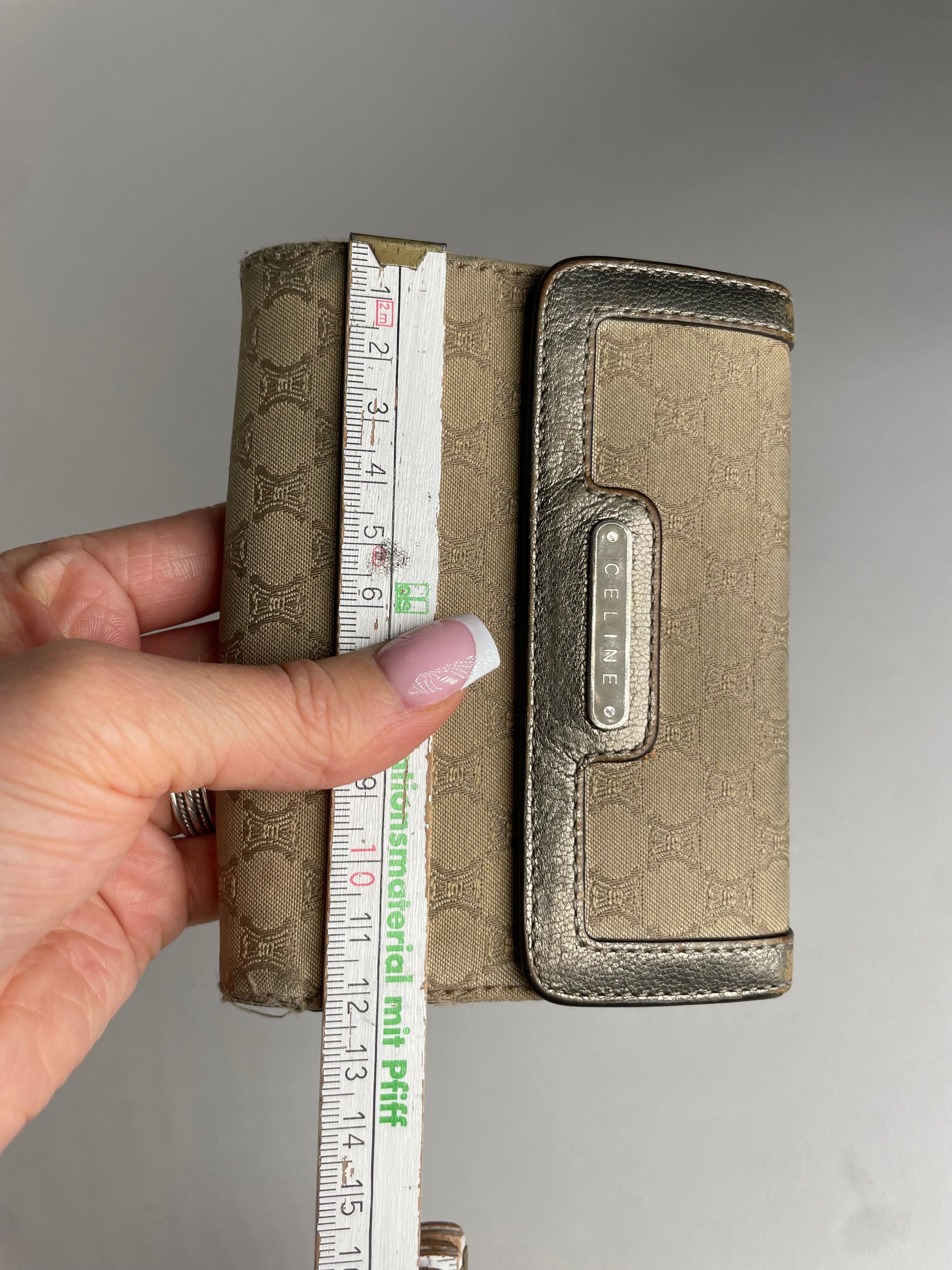 Celine Vintage Triomphe Monogram Canvas Leather Wallet Brown Bronze Size ONE SIZE - 7 Thumbnail