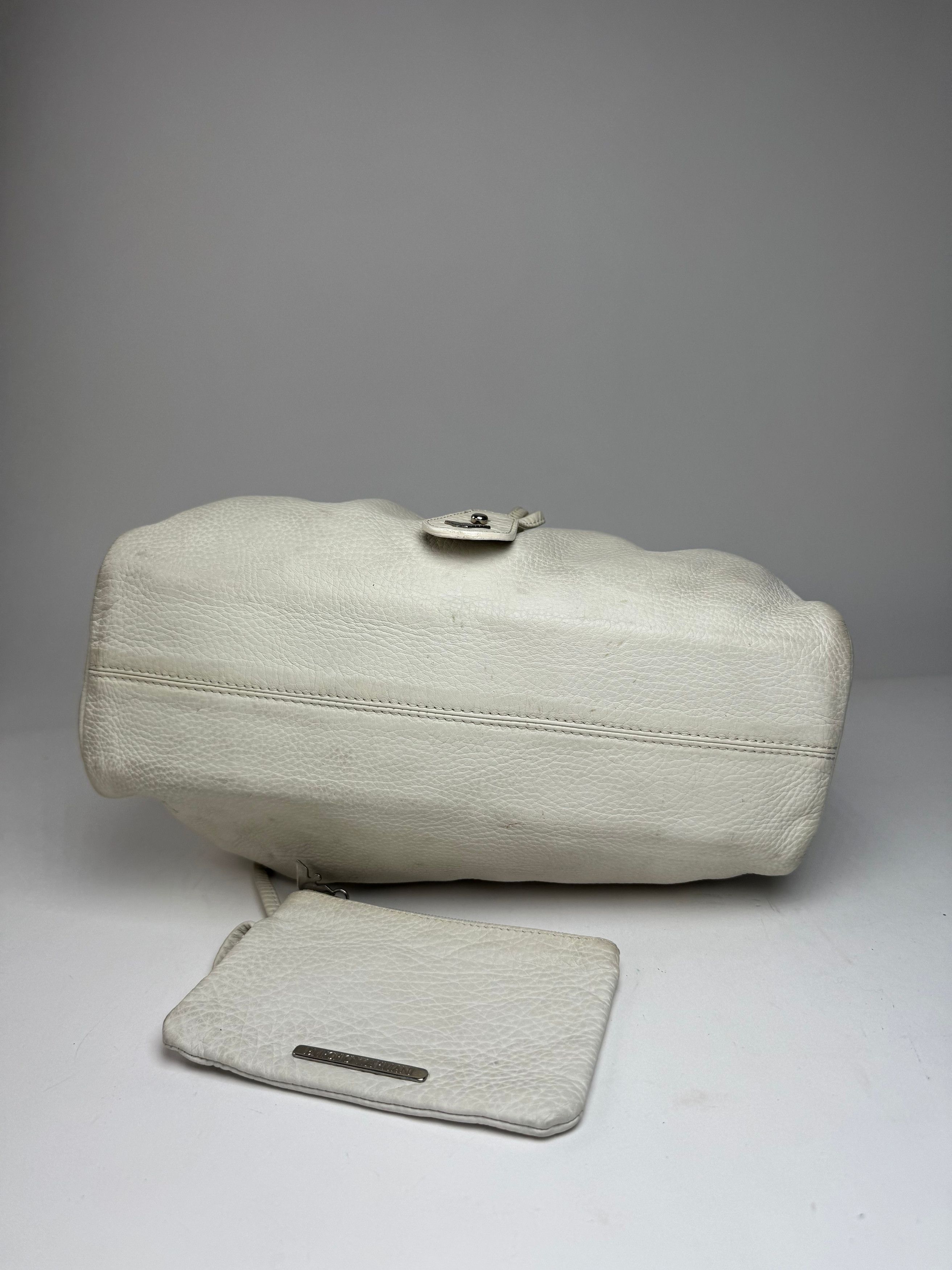 Emporio Armani Vintage Leather Bucket Bag White Size ONE SIZE - 13 Thumbnail