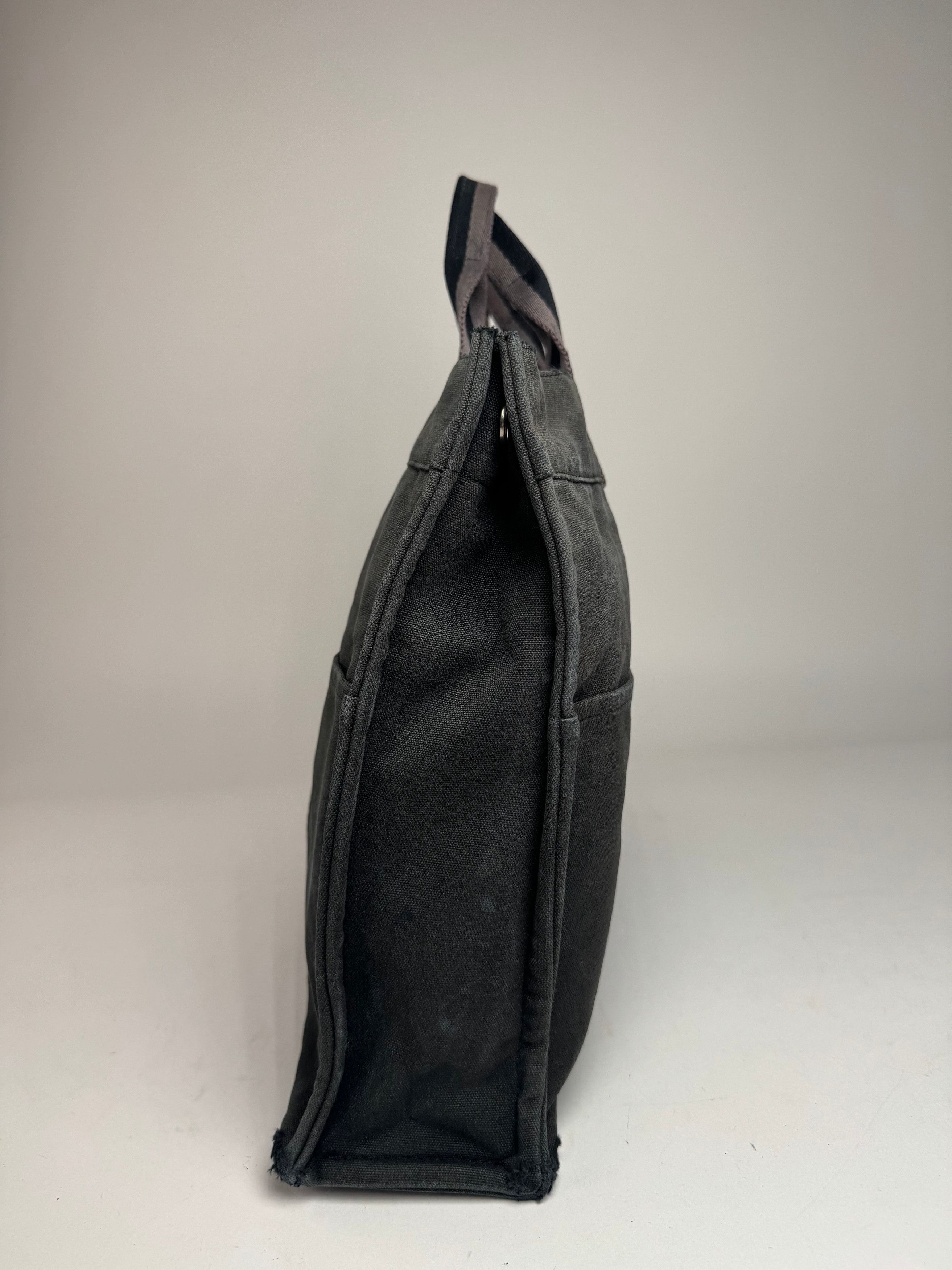 Other Vintage Hermes Canvas Tote Bag Black Grey Size ONE SIZE - 6 Thumbnail