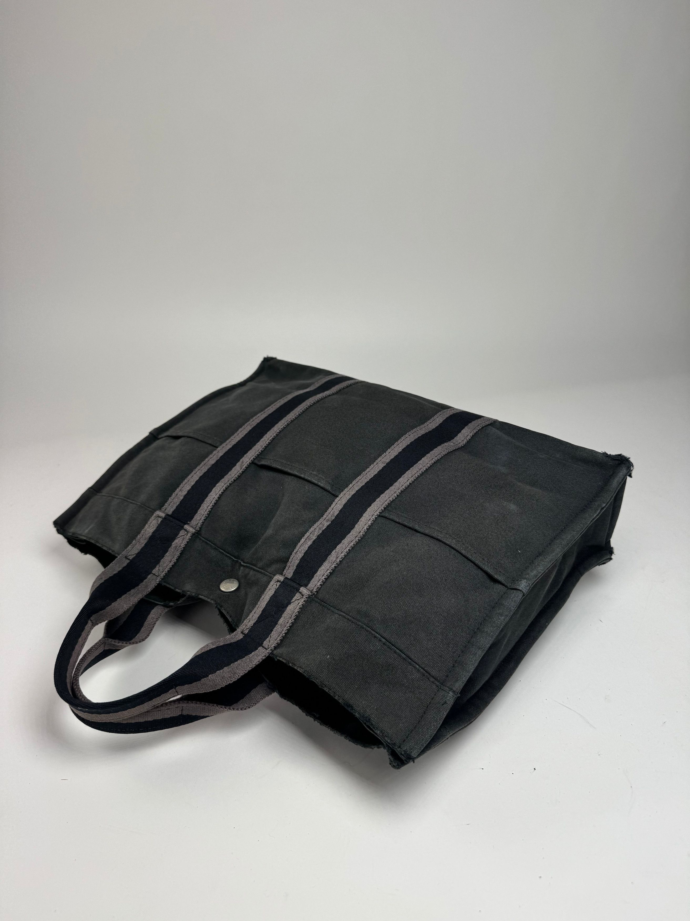 Other Vintage Hermes Canvas Tote Bag Black Grey Size ONE SIZE - 9 Thumbnail