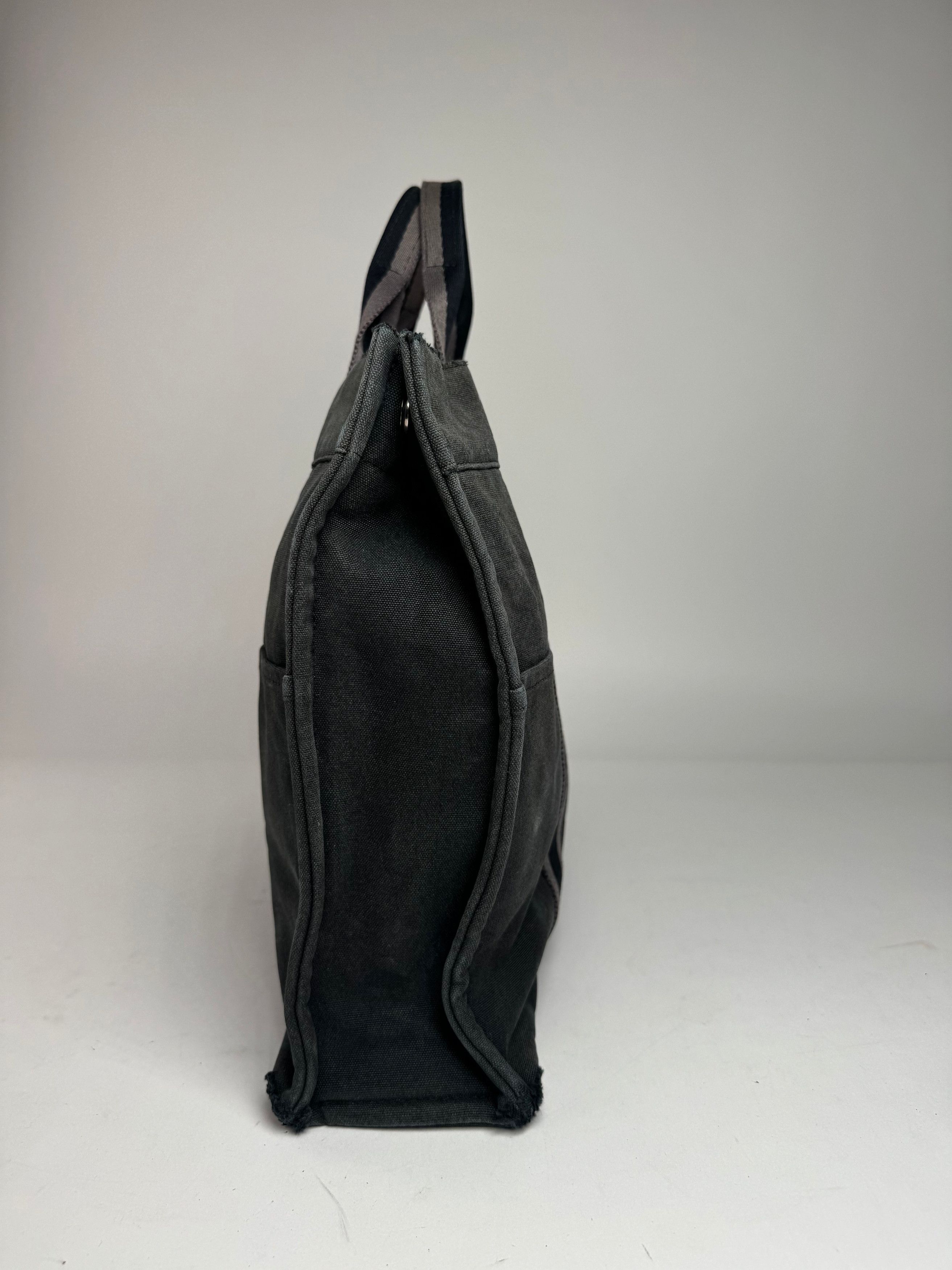 Other Vintage Hermes Canvas Tote Bag Black Grey Size ONE SIZE - 8 Thumbnail