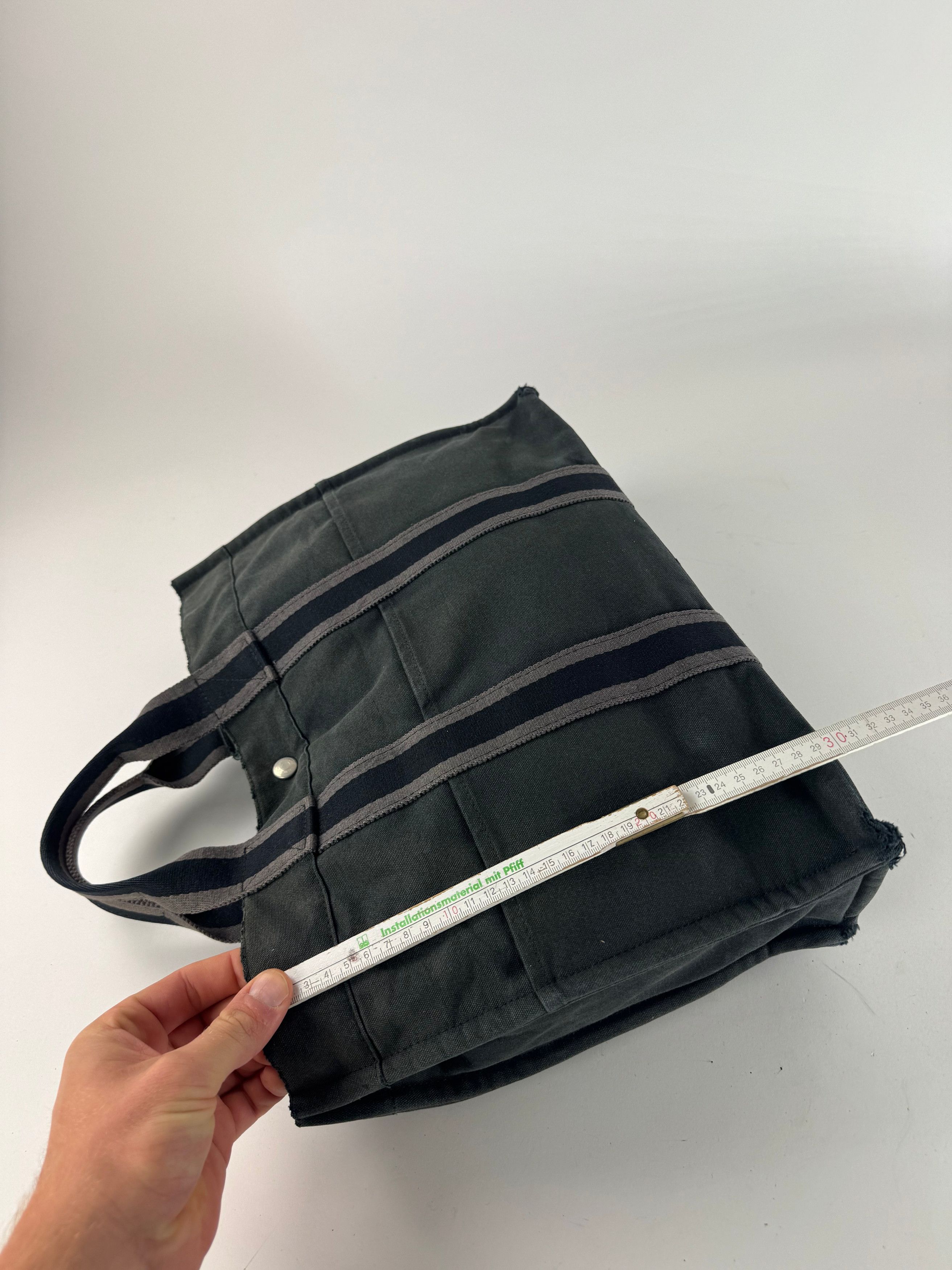 Other Vintage Hermes Canvas Tote Bag Black Grey Size ONE SIZE - 12 Thumbnail