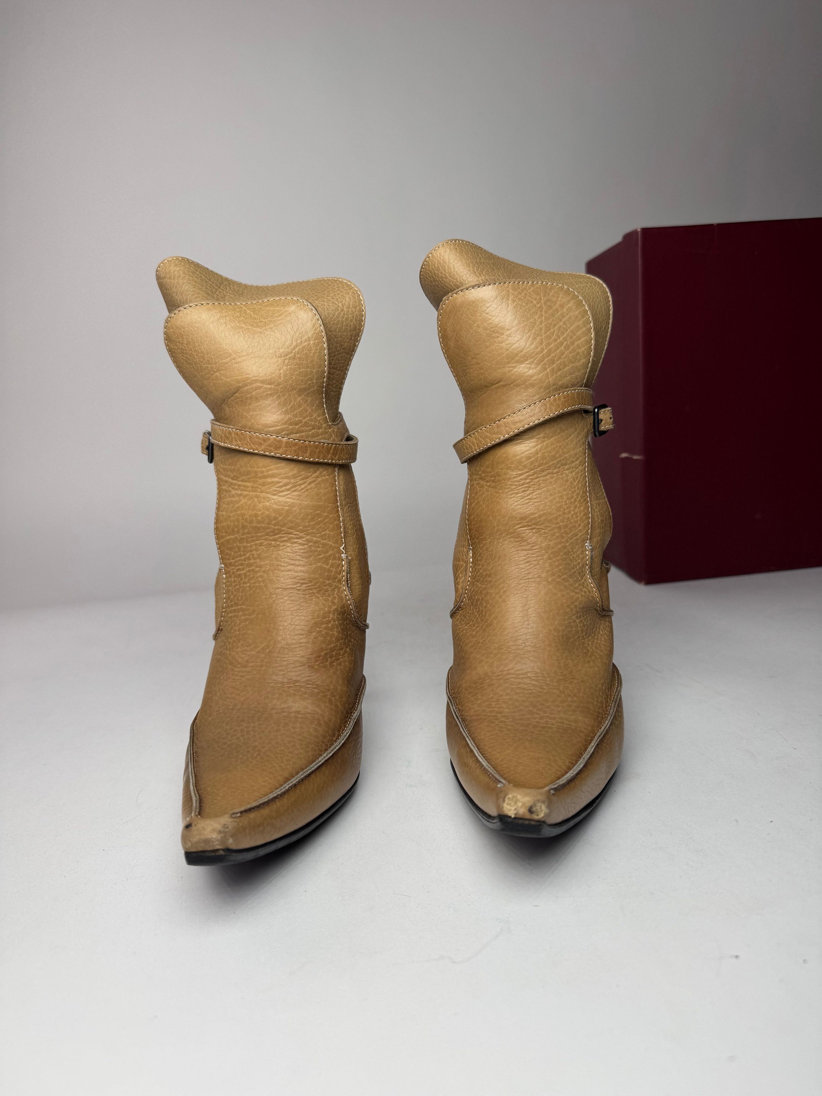 Bottega Veneta Vintage Heeled Boots beige brown EU36 Size US 5 / IT 35 - 3 Thumbnail