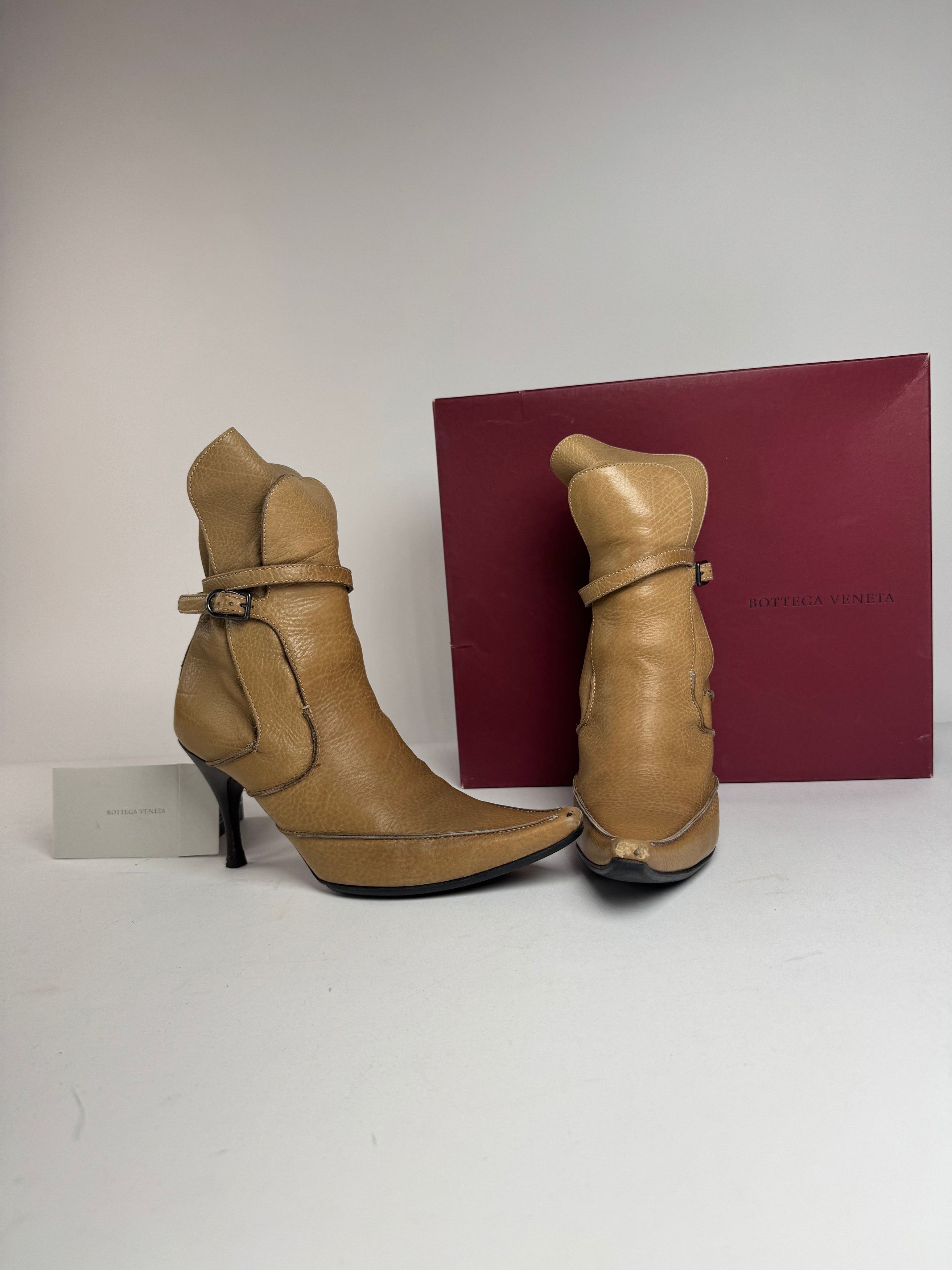 Bottega Veneta Vintage Heeled Boots beige brown EU36 Size US 5 / IT 35 - 5 Thumbnail
