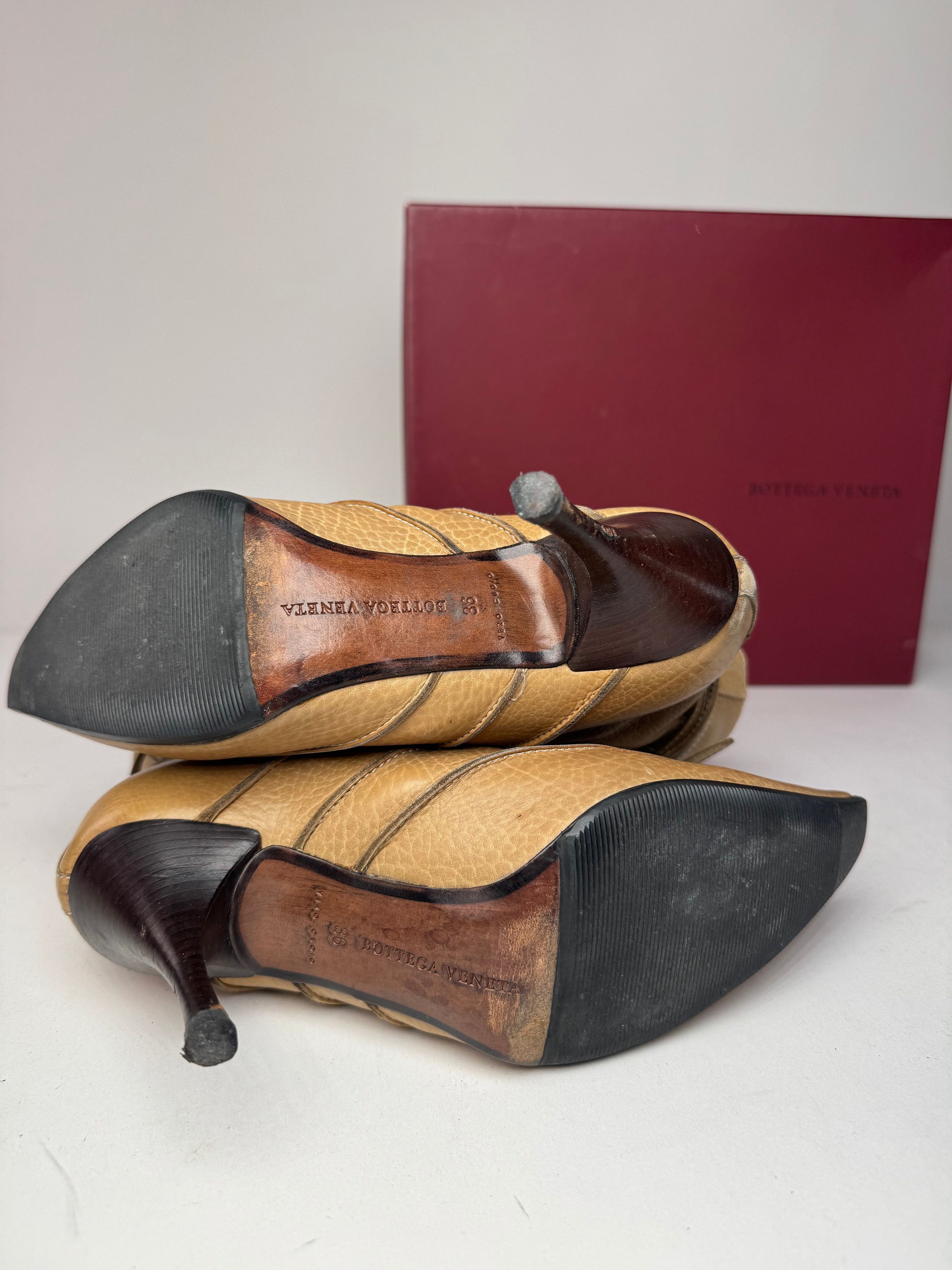Bottega Veneta Vintage Heeled Boots beige brown EU36 Size US 5 / IT 35 - 8 Thumbnail