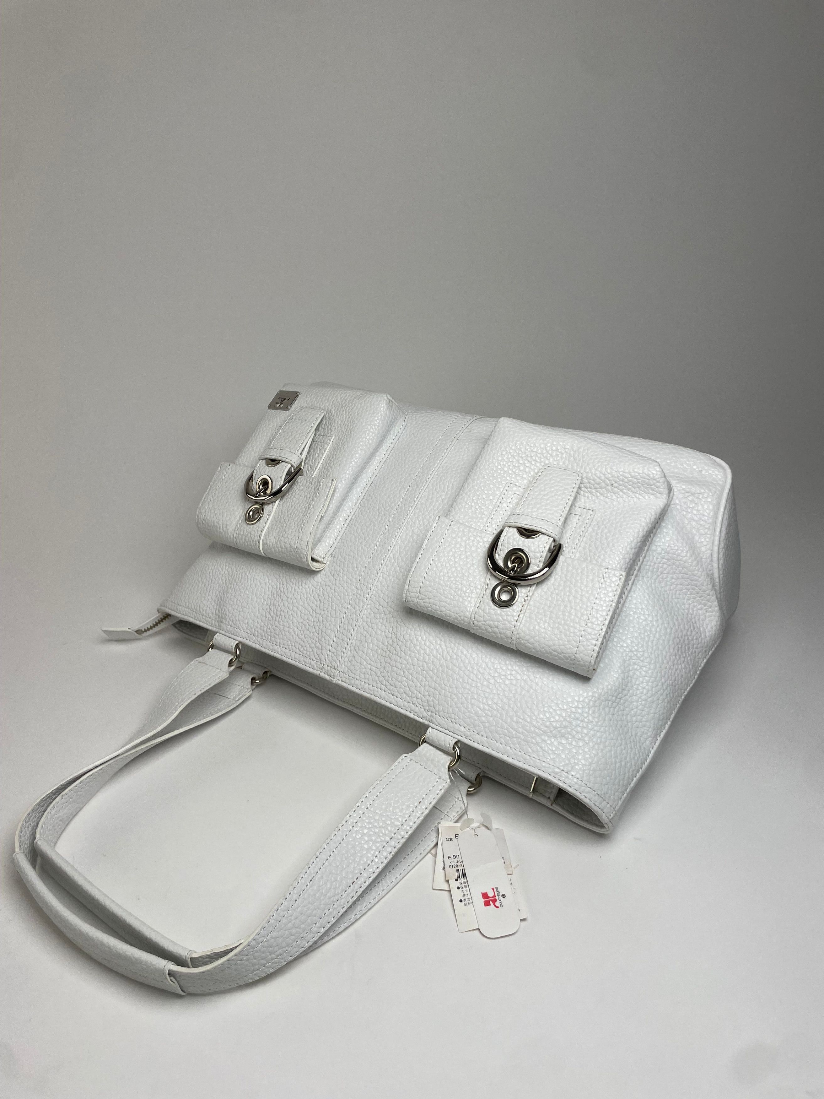 Courreges Vintage Leather Handbag White new with Tag Size ONE SIZE - 9 Thumbnail