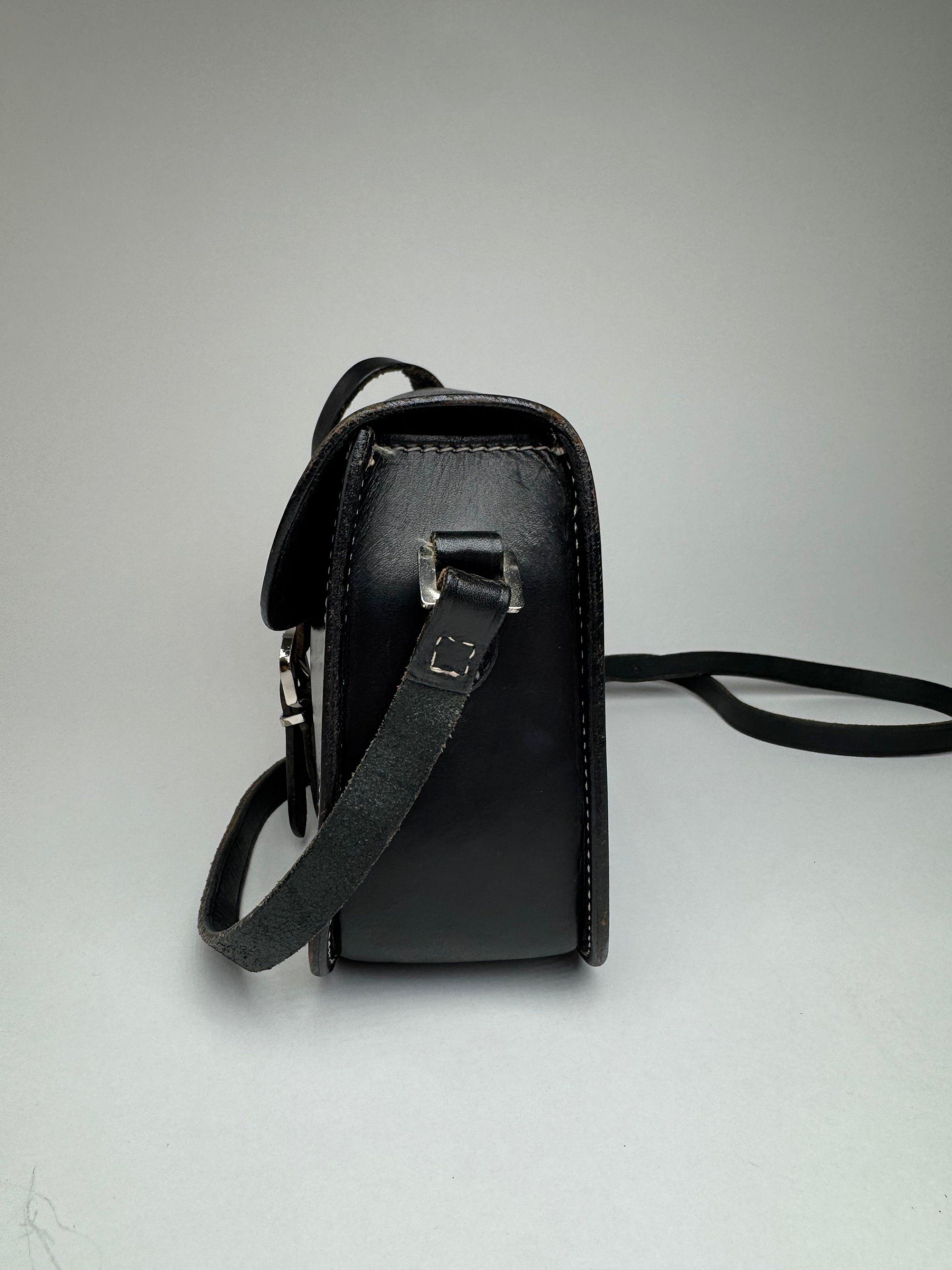 Courreges Vintage Crossbody Leather Bag Black Size ONE SIZE - 8 Thumbnail