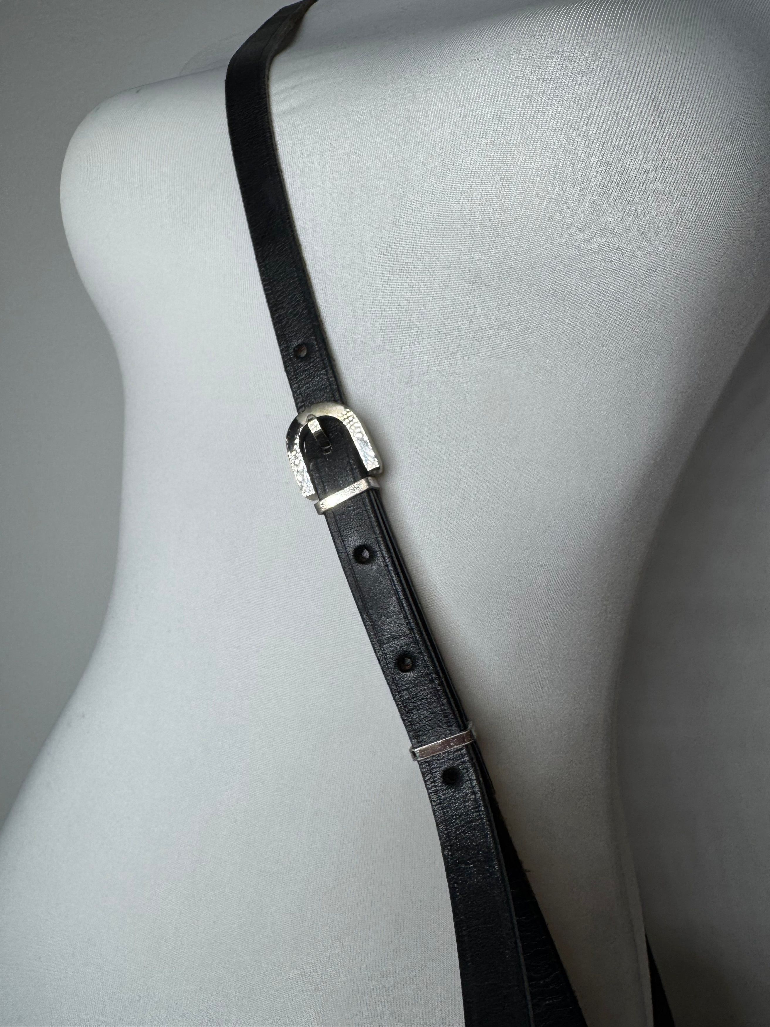 Courreges Vintage Crossbody Leather Bag Black Size ONE SIZE - 13 Thumbnail