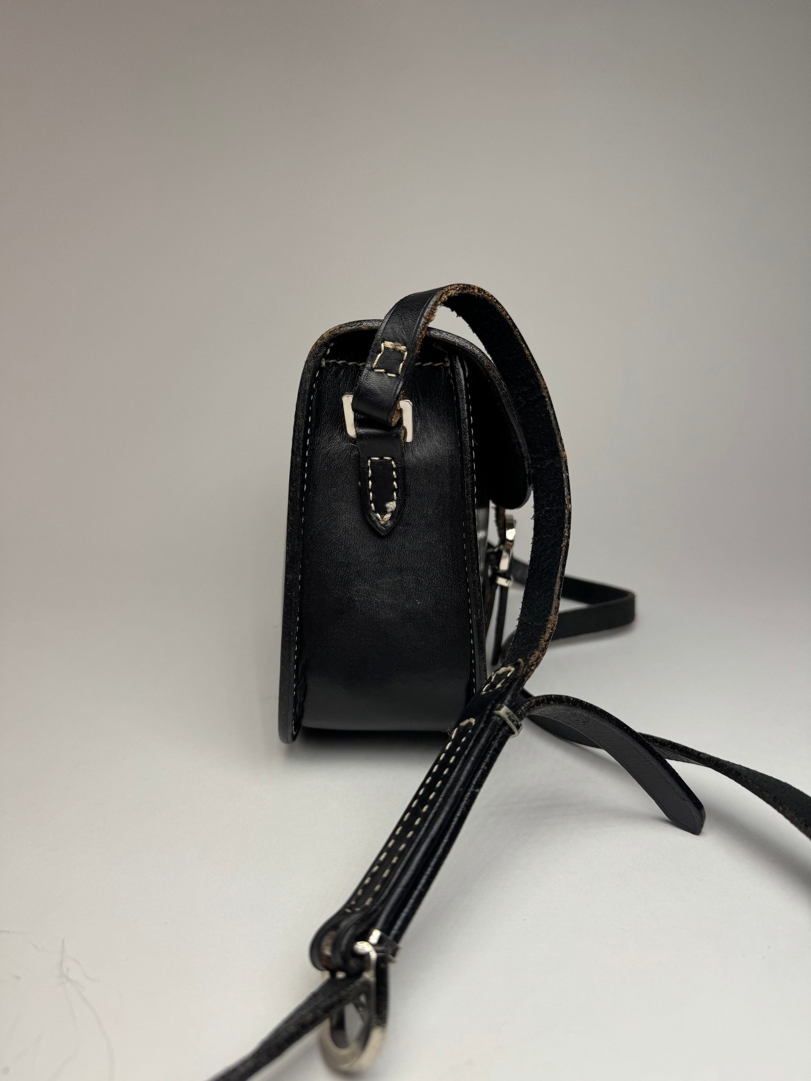 Courreges Vintage Crossbody Leather Bag Black Size ONE SIZE - 7 Thumbnail