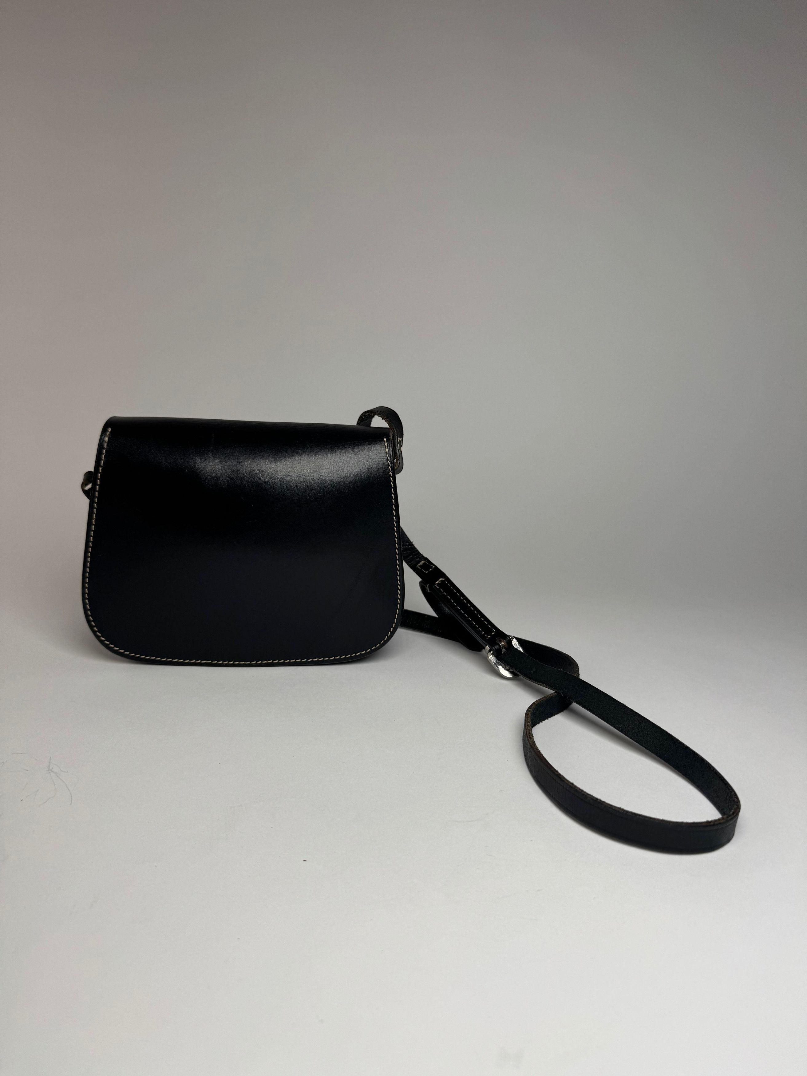 Courreges Vintage Crossbody Leather Bag Black Size ONE SIZE - 2 Thumbnail