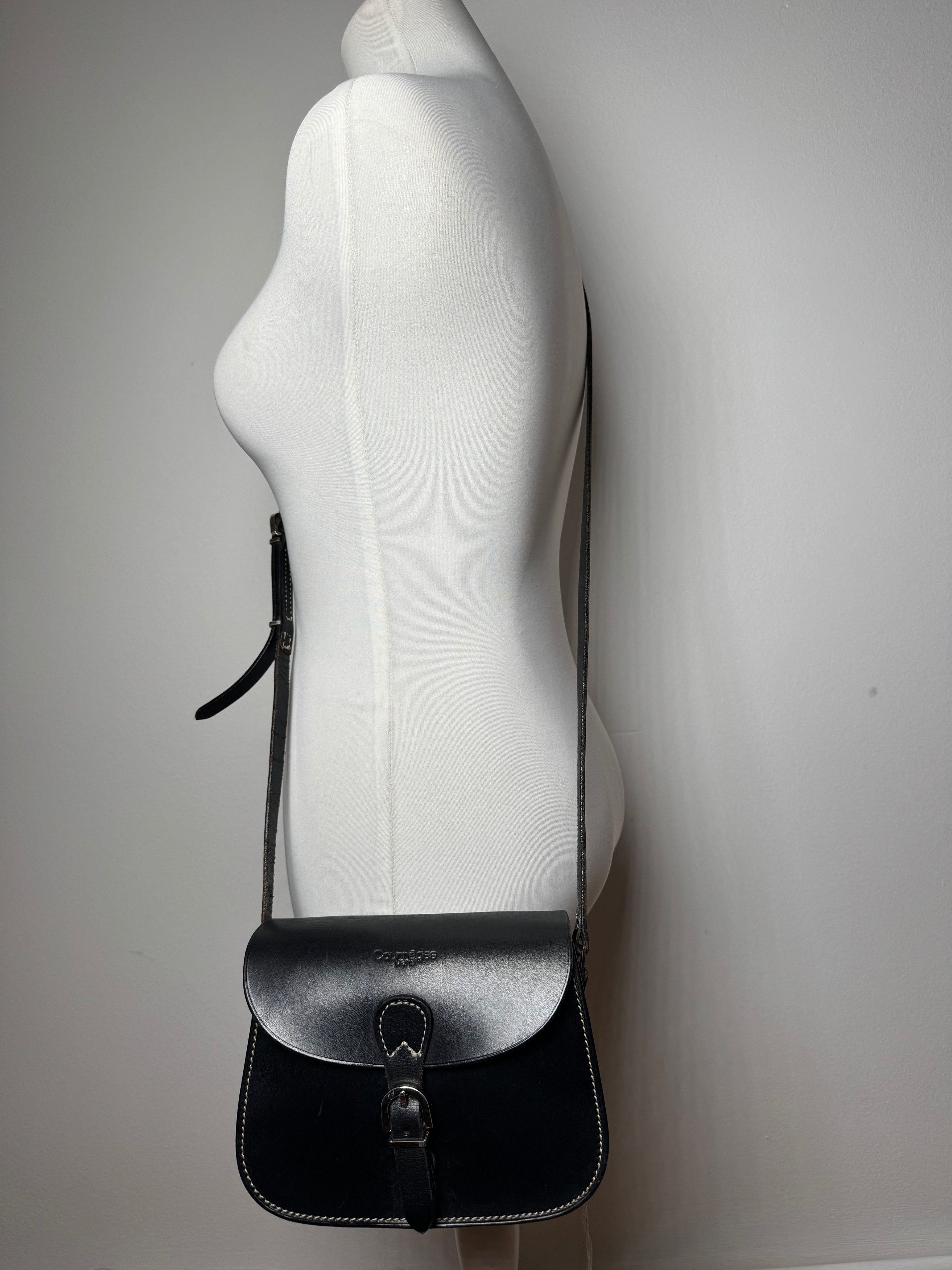 Courreges Vintage Crossbody Leather Bag Black Size ONE SIZE - 4 Thumbnail